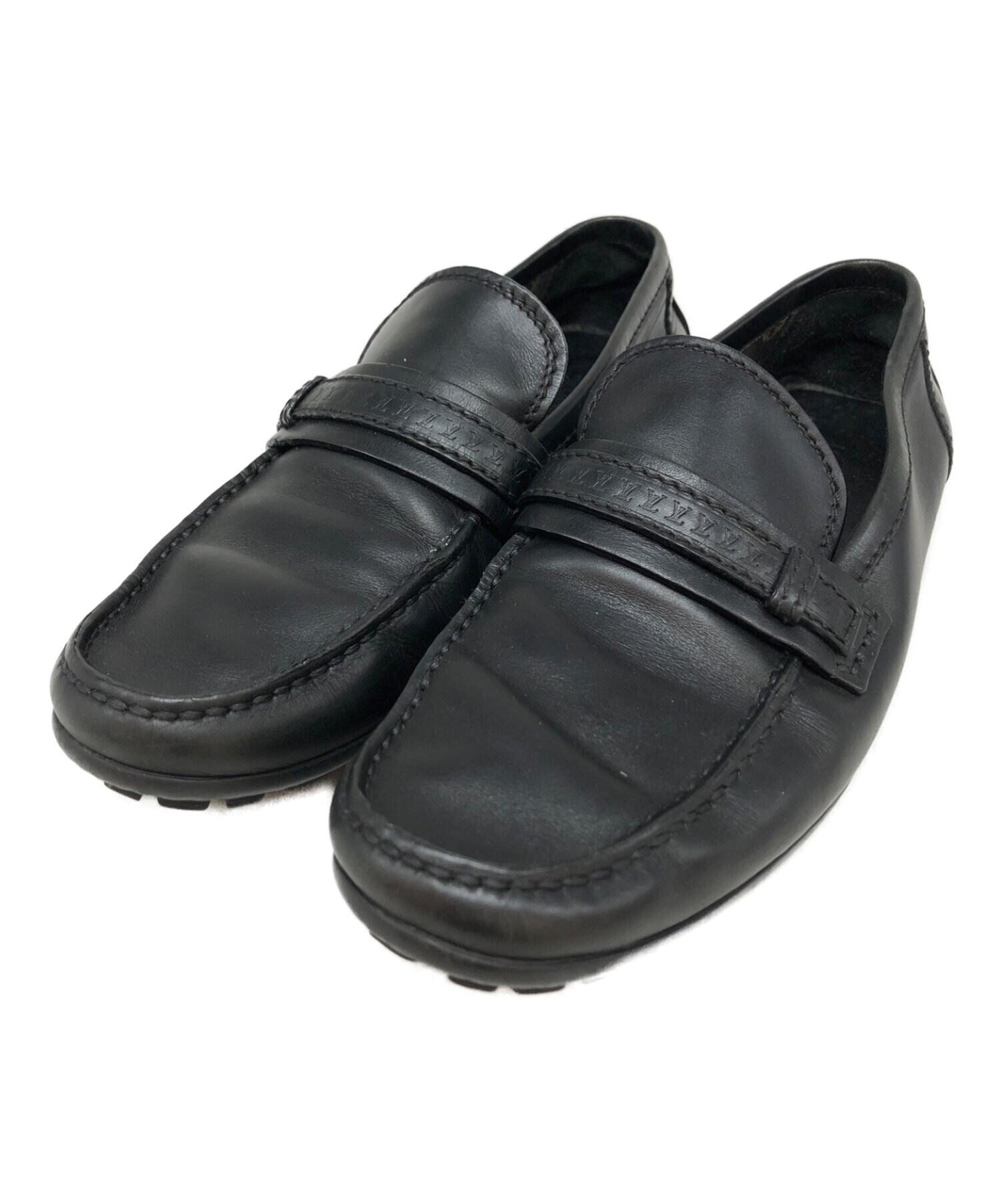 LOUIS VUITTON ブラックドライビングシューズ 中古・古着通販】LOUIS VUITTON (ルイ ヴィトン) ドライビングシューズ