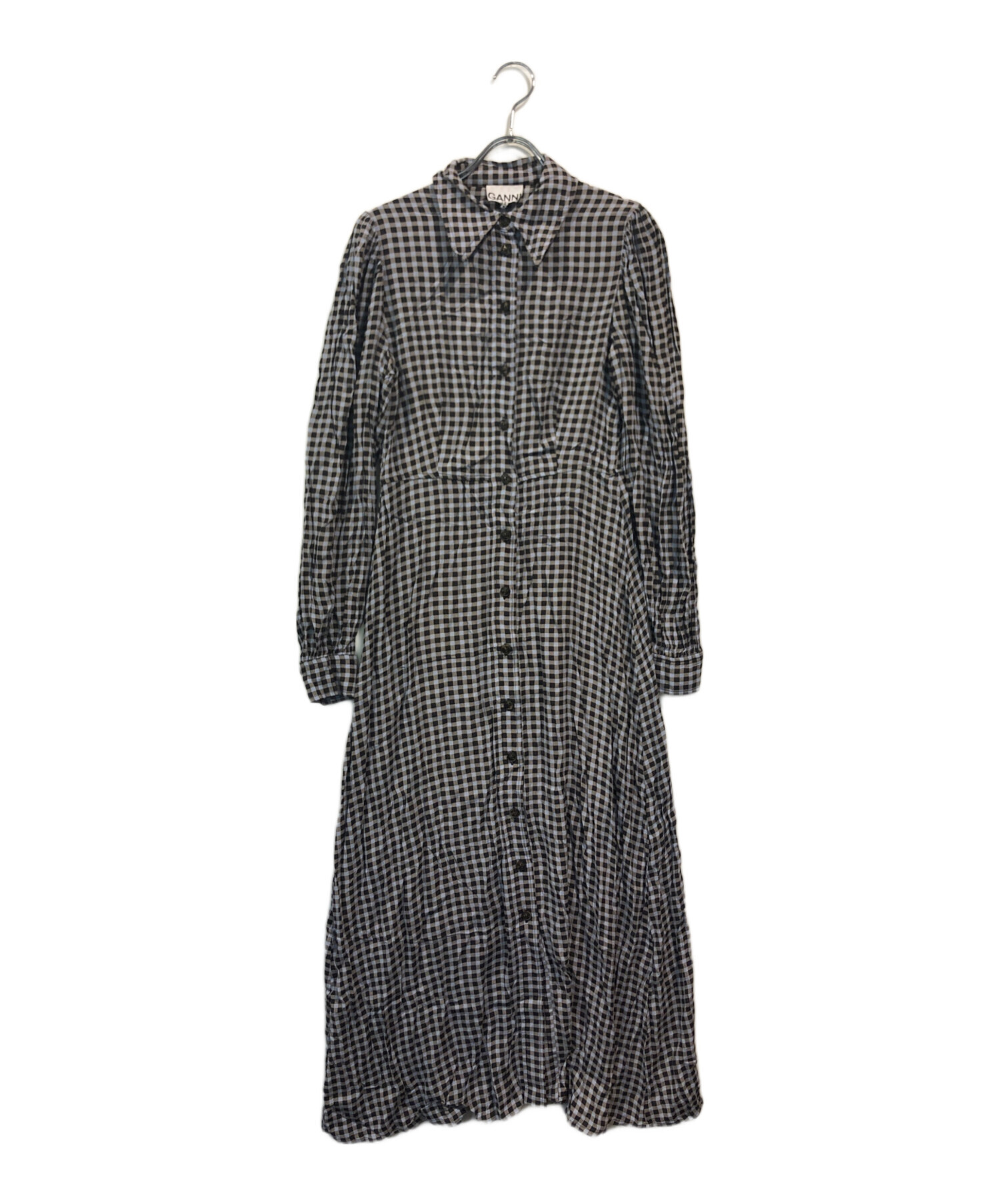 中古・古着通販】GANNI (ガニー) チェックシャツワンピース ブルー 