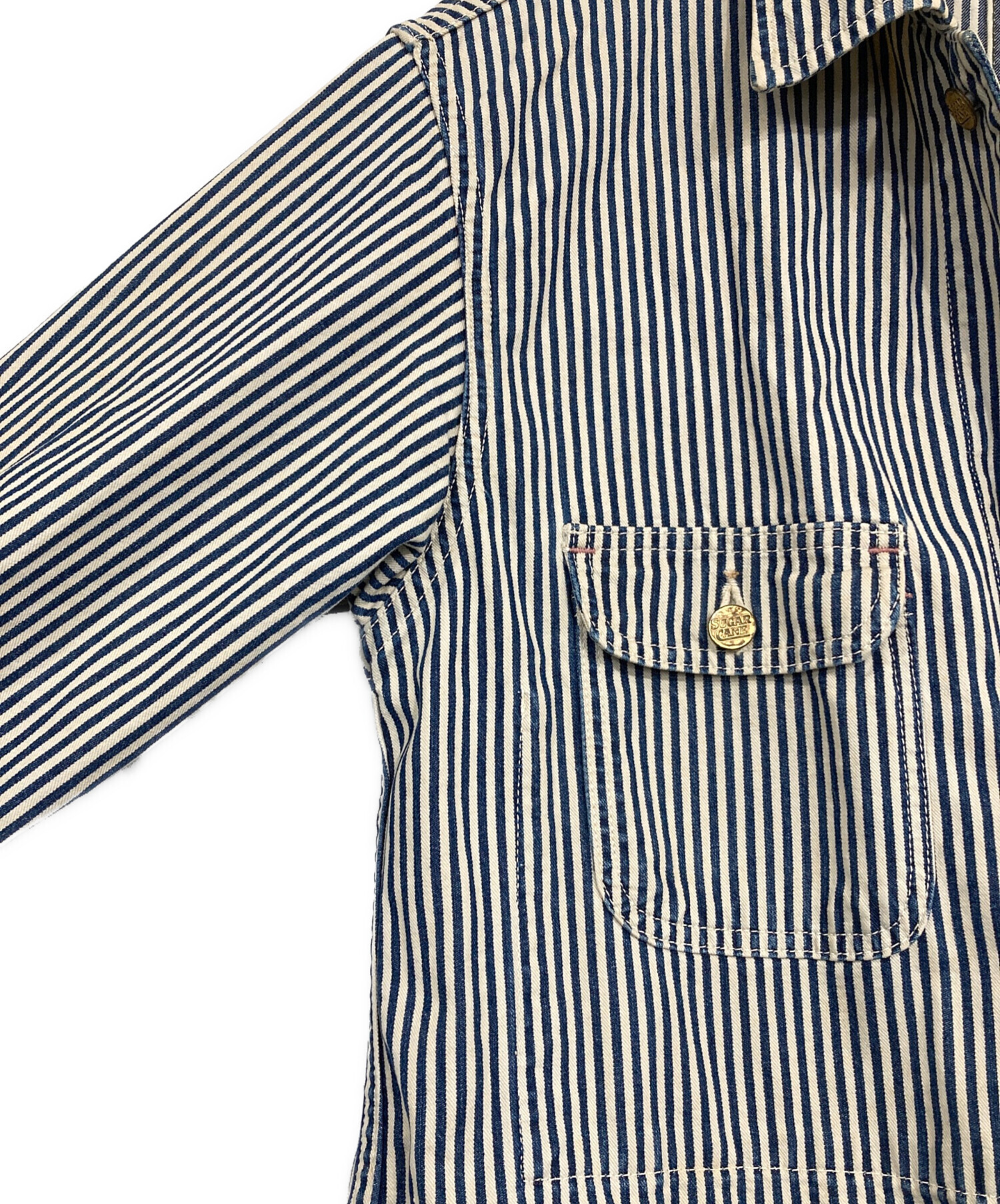 SUGAR CANE ヒッコリー カバーオール サイズ40 中古・古着通販】SUGAR CANE (シュガーケーン) ヒッコリーカバーオール