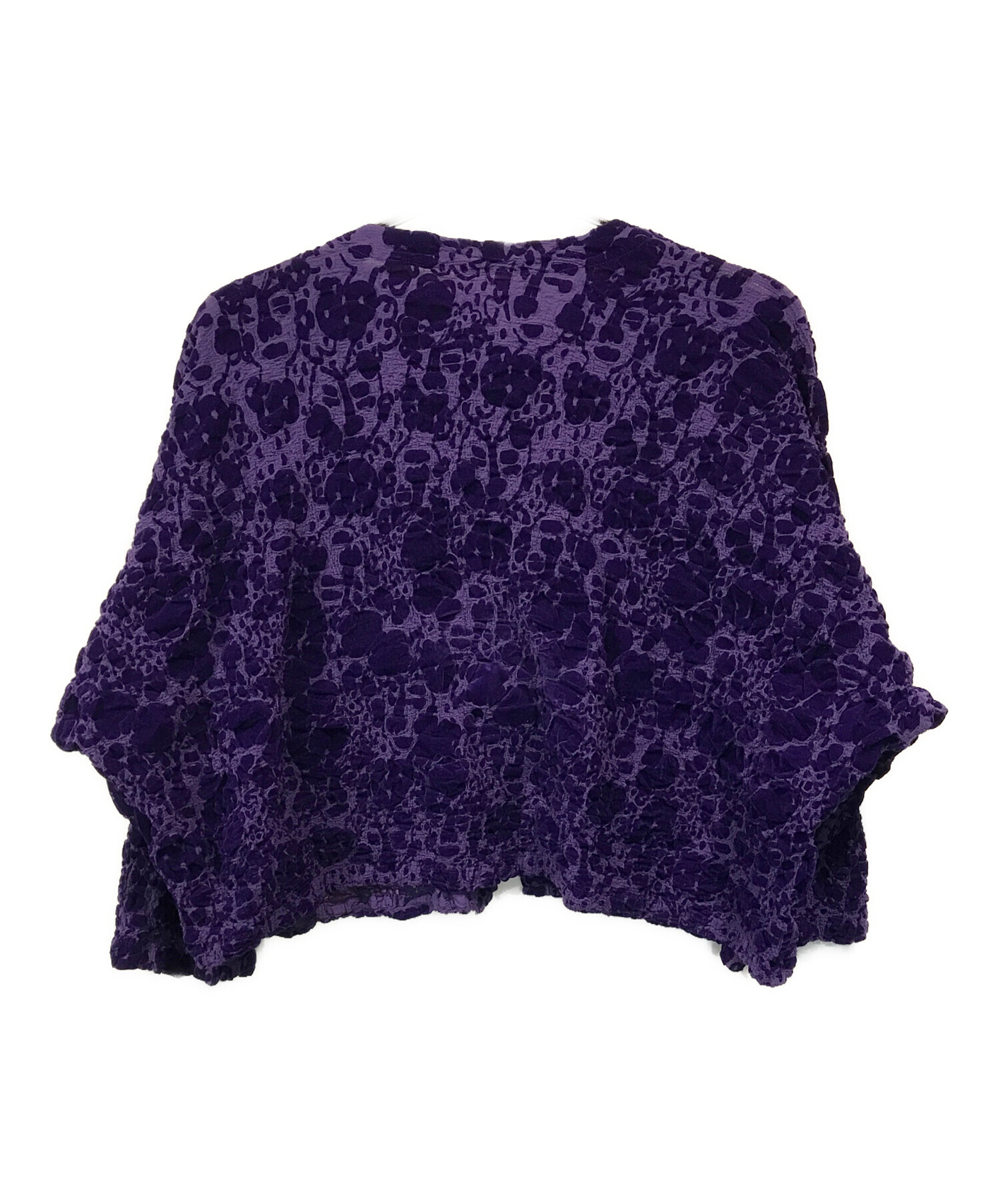 くイッセイミヤケ ISSEY MIYAKE＊シワ加工 カーディガン 中古・古着