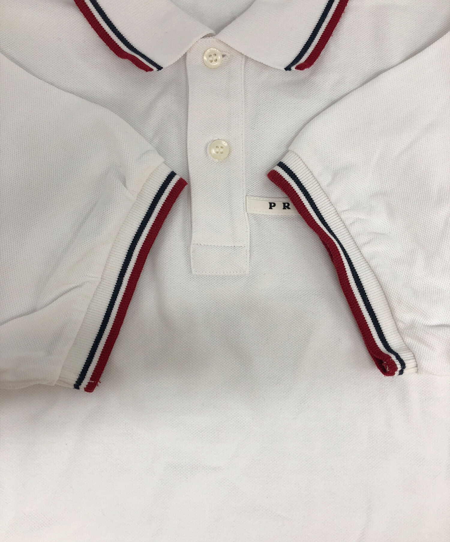 中古・古着通販】PRADA (プラダ) ラバーロゴポロシャツ ホワイト