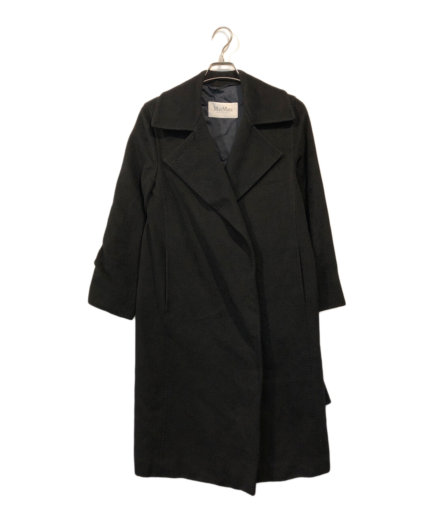 【美品】マックスマーラ ロングコート カシミヤ混 ベルテッド ブラック M 中古・古着通販】MaxMara (マックスマーラ) カシミヤマニュエラ