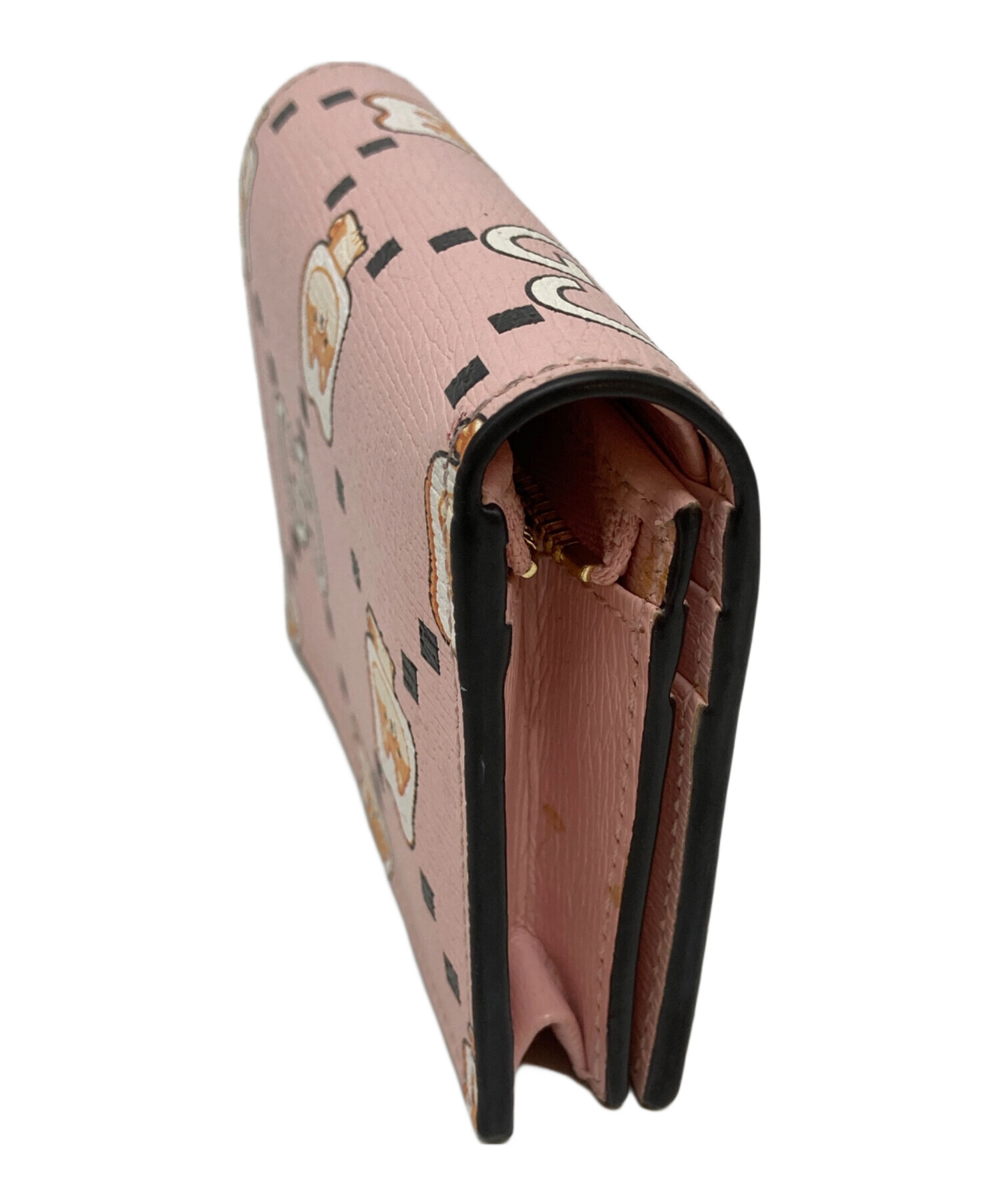 中古・古着通販】GUCCI (グッチ) アニマルプリントウォレット ピンク 