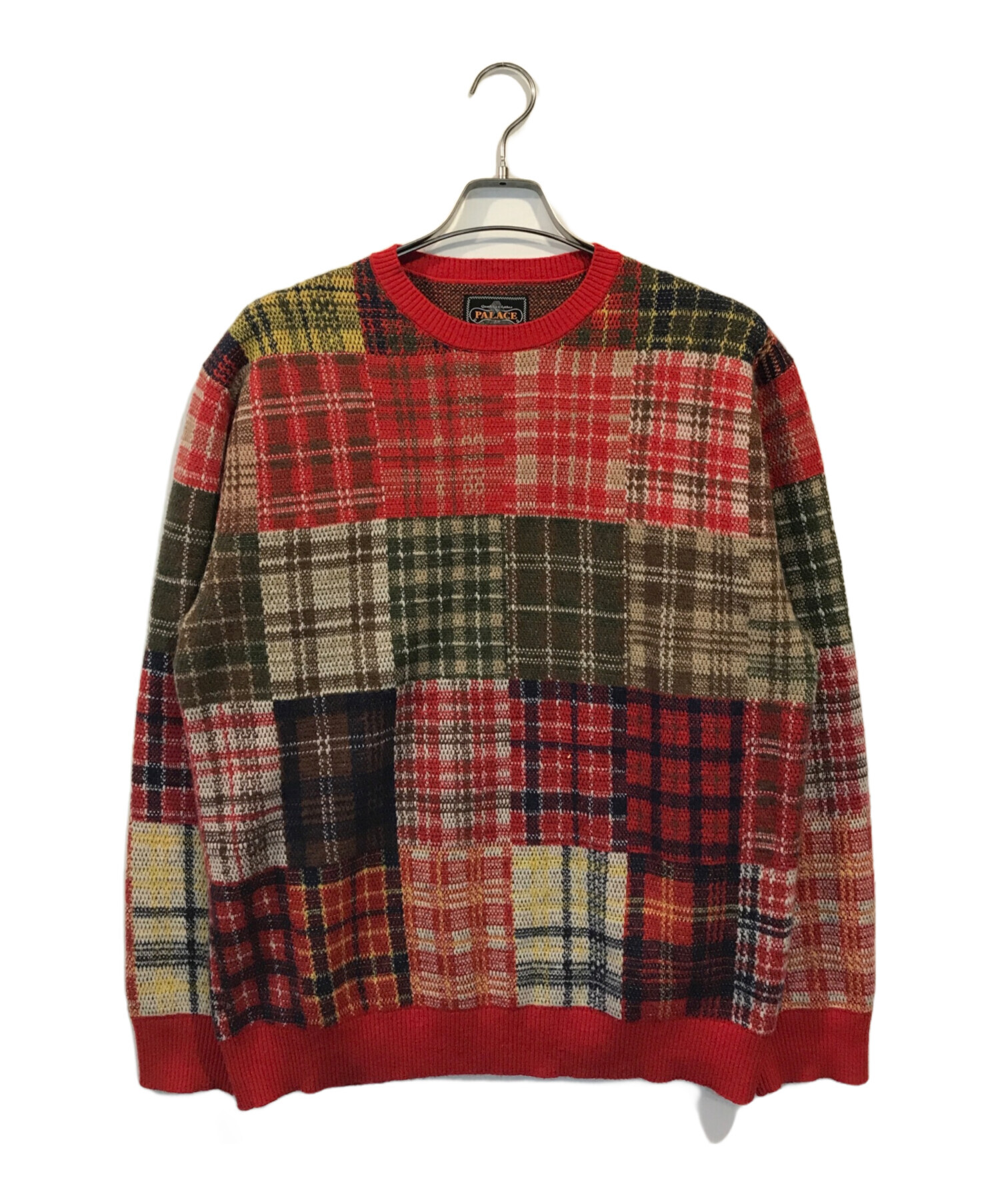 PALACE×BEAMS PLUS CREW KNIT PATCHWORK 中古・古着通販】PALACE (パレス) BEAMS PLUS (ビームスプラス) CREW