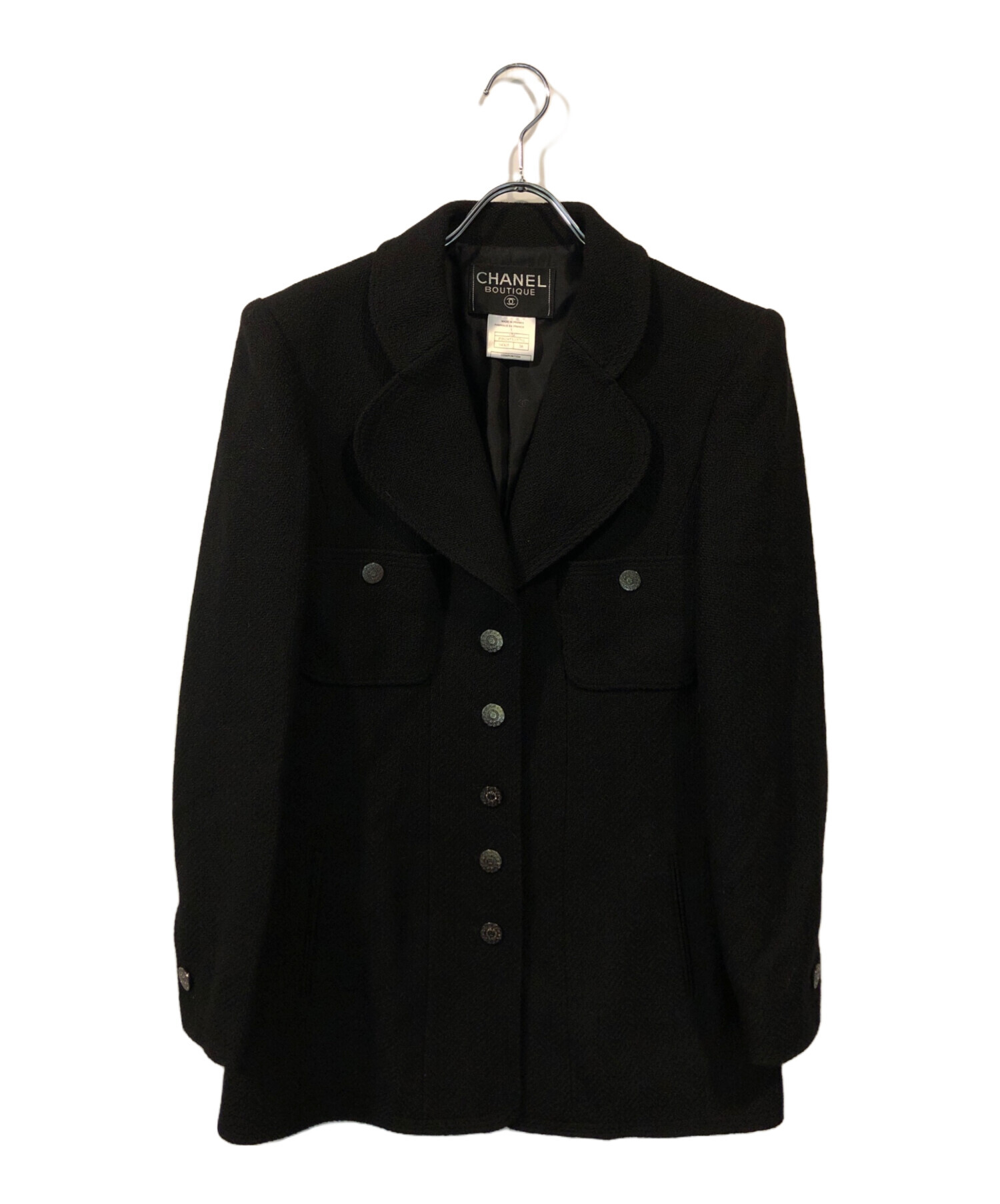 CHANEL ヘリンボーンジャケット 36 中古・古着通販】CHANEL (シャネル) ココマーク釦ヘリンボーン