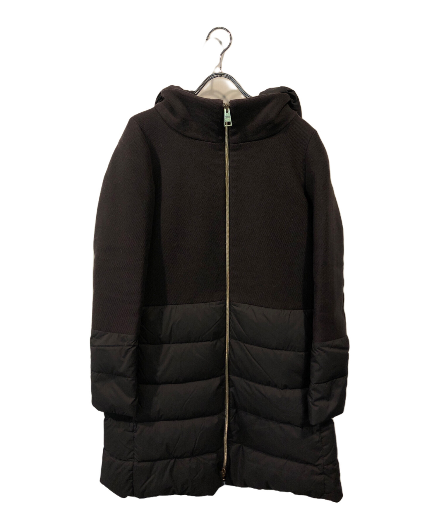 ヘルノダウンコート DIAGONAL WOOL AND NUAGE PARKA 中古・古着通販】HERNO (ヘルノ) DIAGONAL WOOL AND NUAGE PARKA