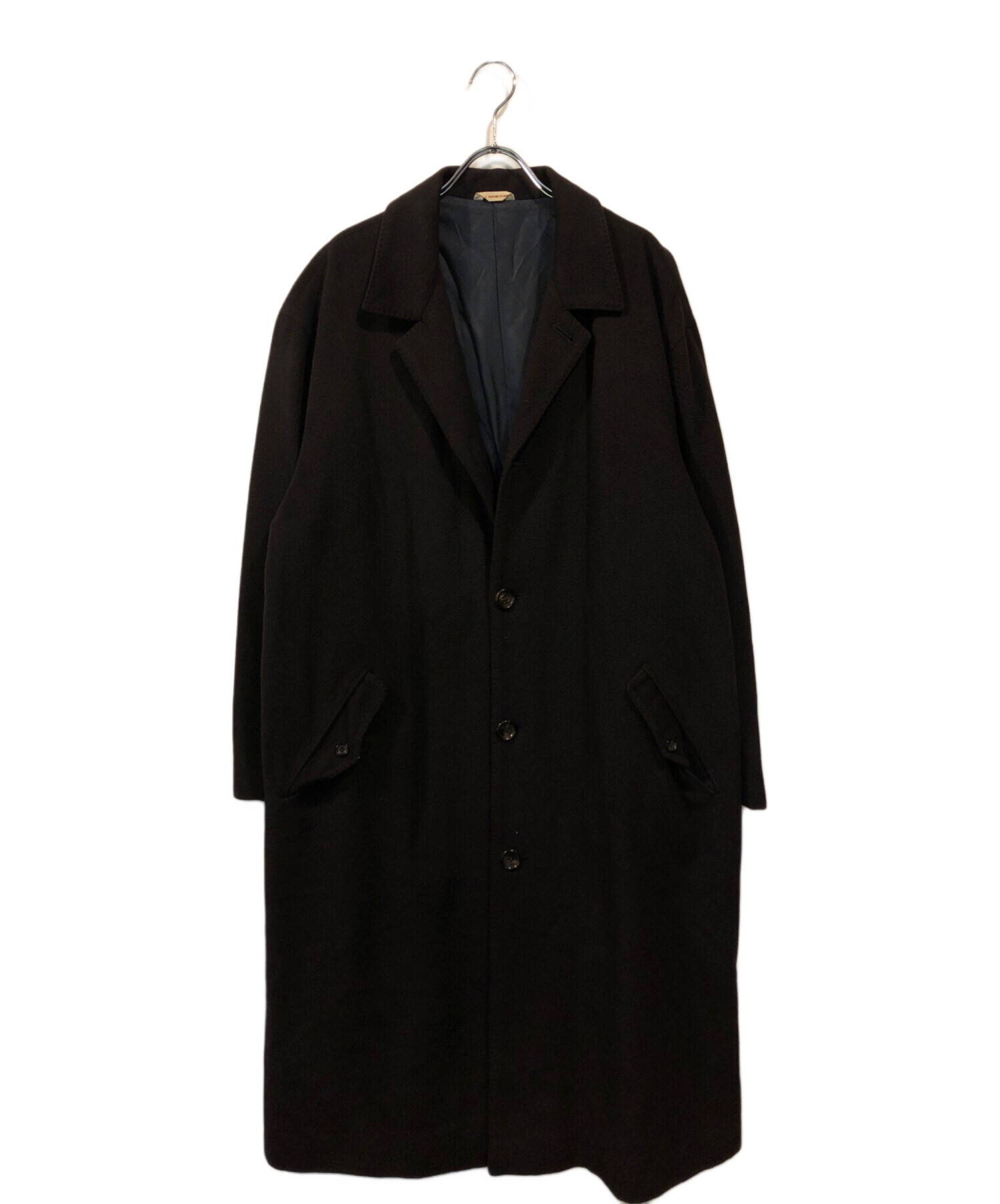 パパスPAPAS カシミアコート 中古・古着通販】PAPAS (パパス) カシミヤコート ネイビー サイズ:M