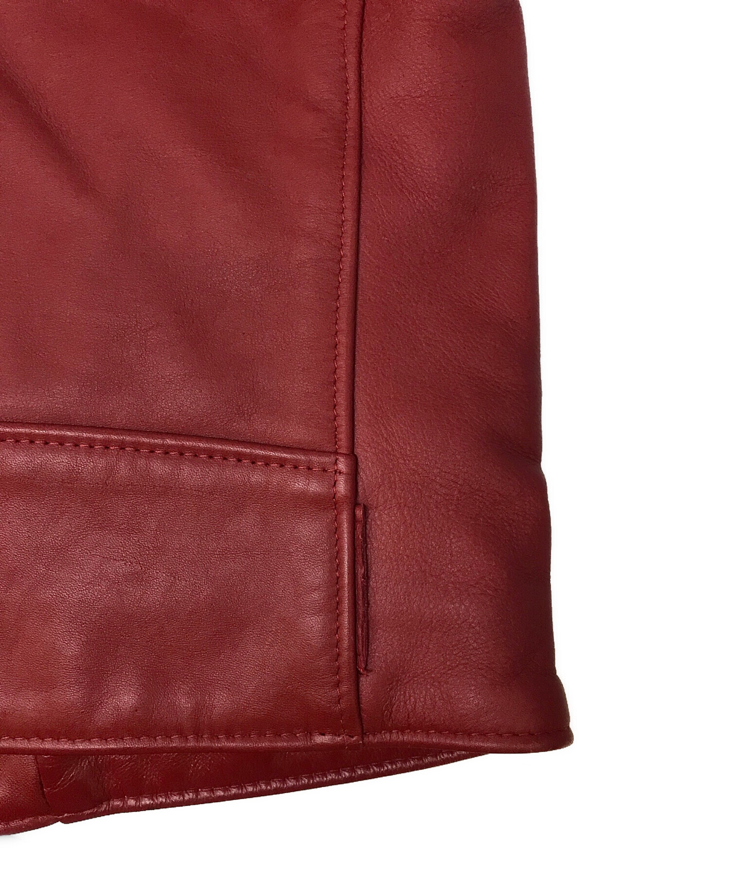 一*智様 schott ショット　スエード赤ジャケット　36 曜日割引対象外】 ショット SCHOTT レザー ベロア USA製 ジャケット