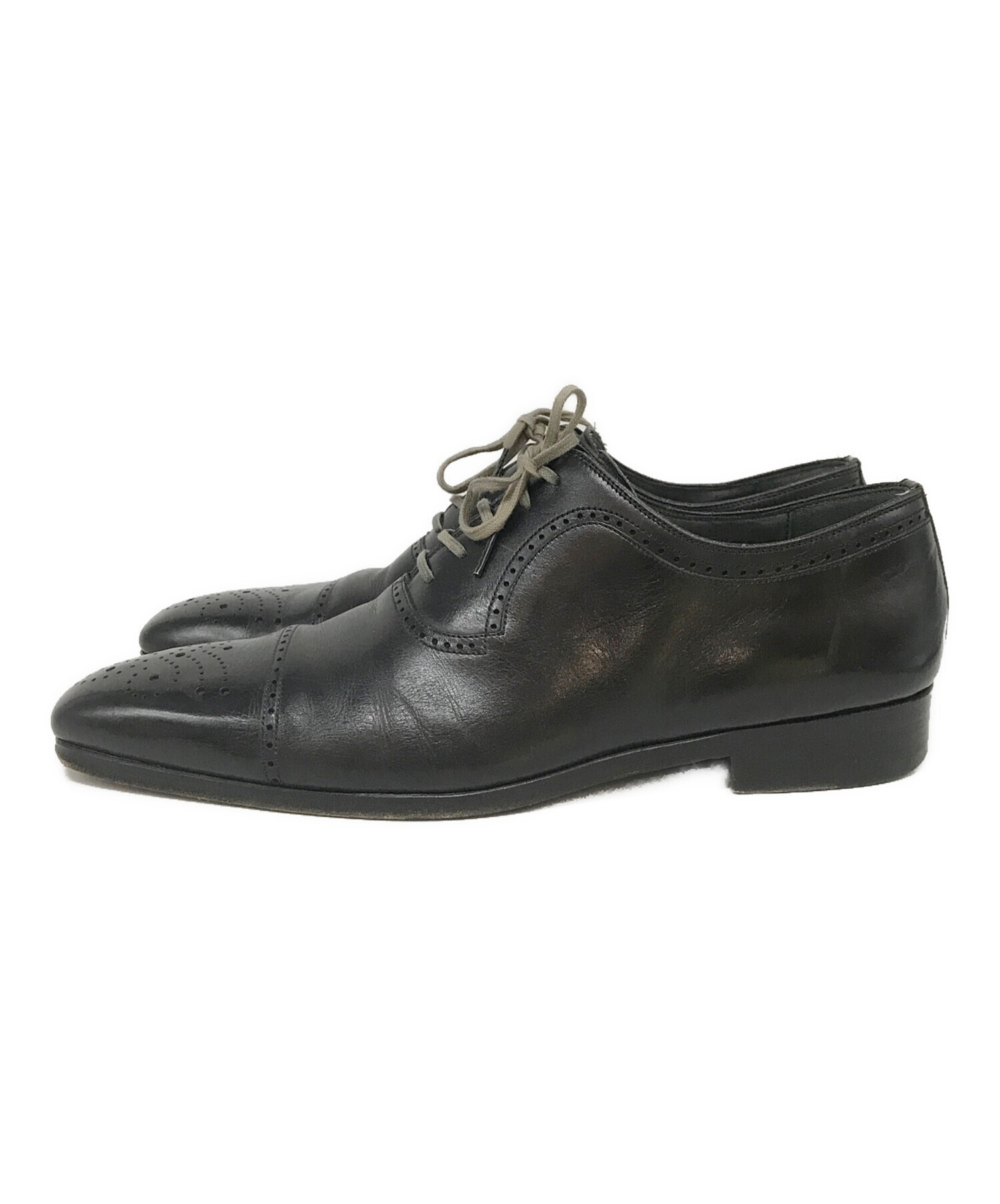 革靴 キャップトゥーオックスフォード 黒 レザー Crockett& Jones