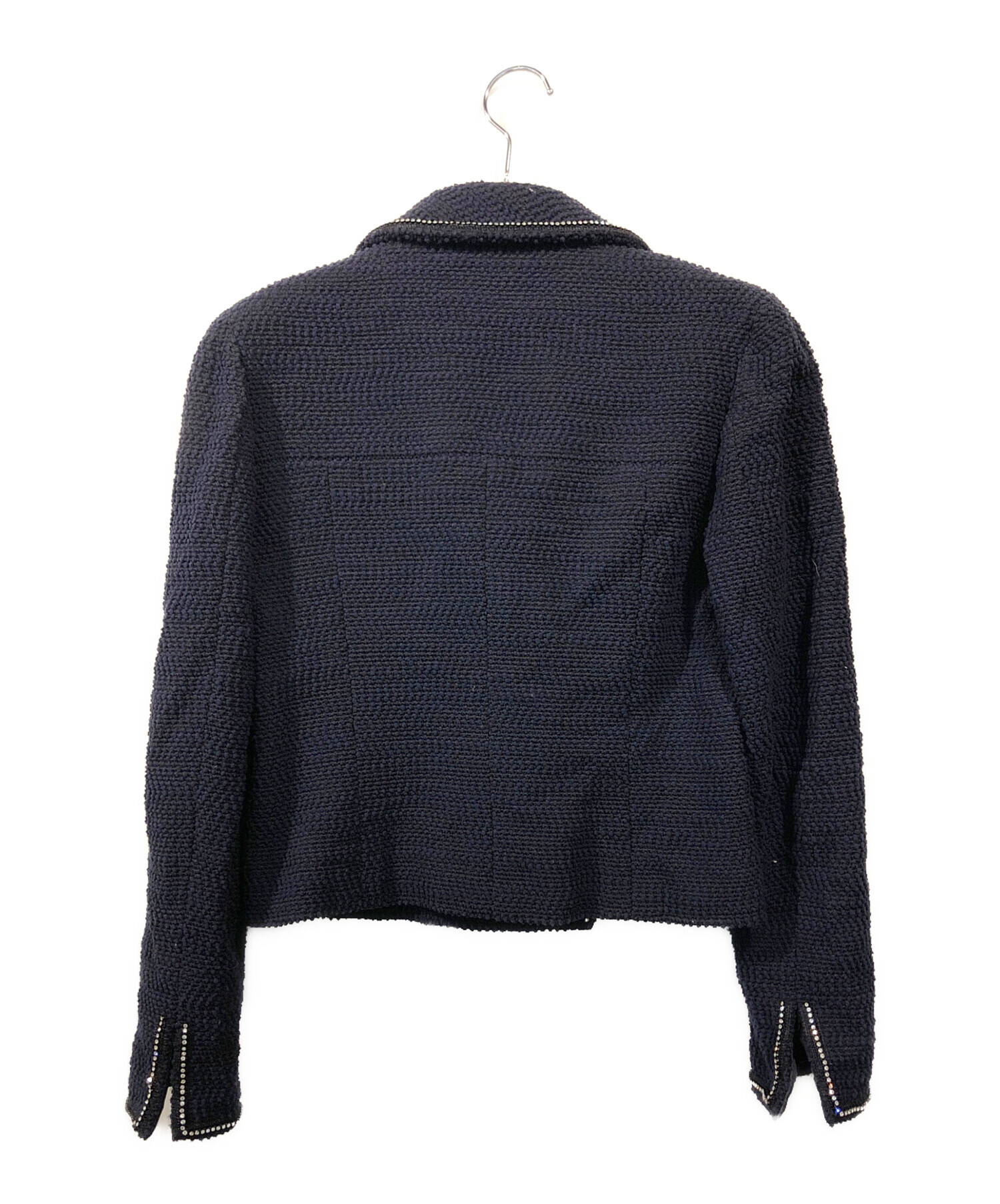 CHANEL シンプル　ネイビーリブ　半袖38 100コットン CHANEL シンプル ネイビーリブ 半袖38 100コットン