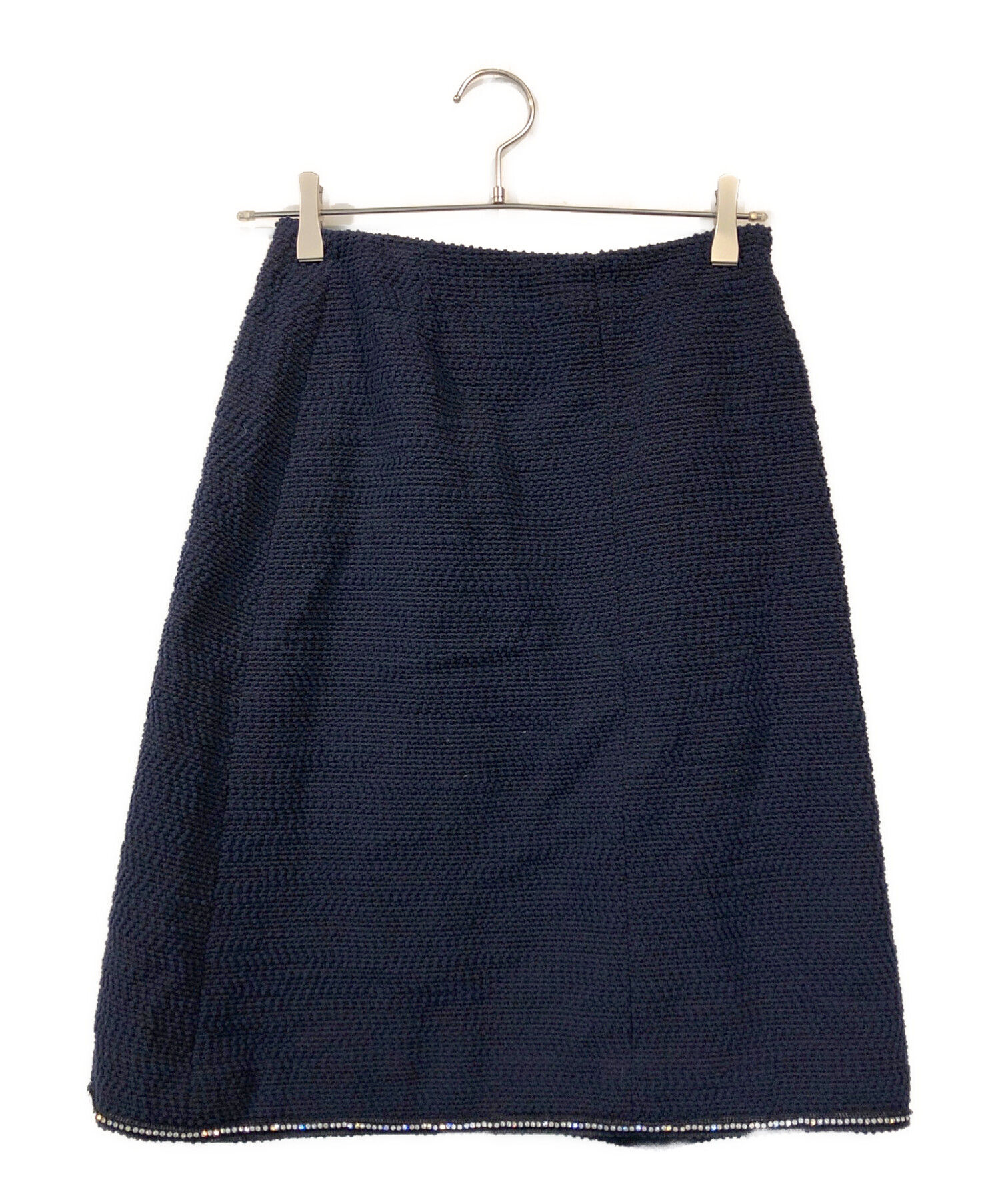 シャネル　ネイビー　スカート　44 中古・古着通販】CHANEL (シャネル) ツイードドレスセットアップ