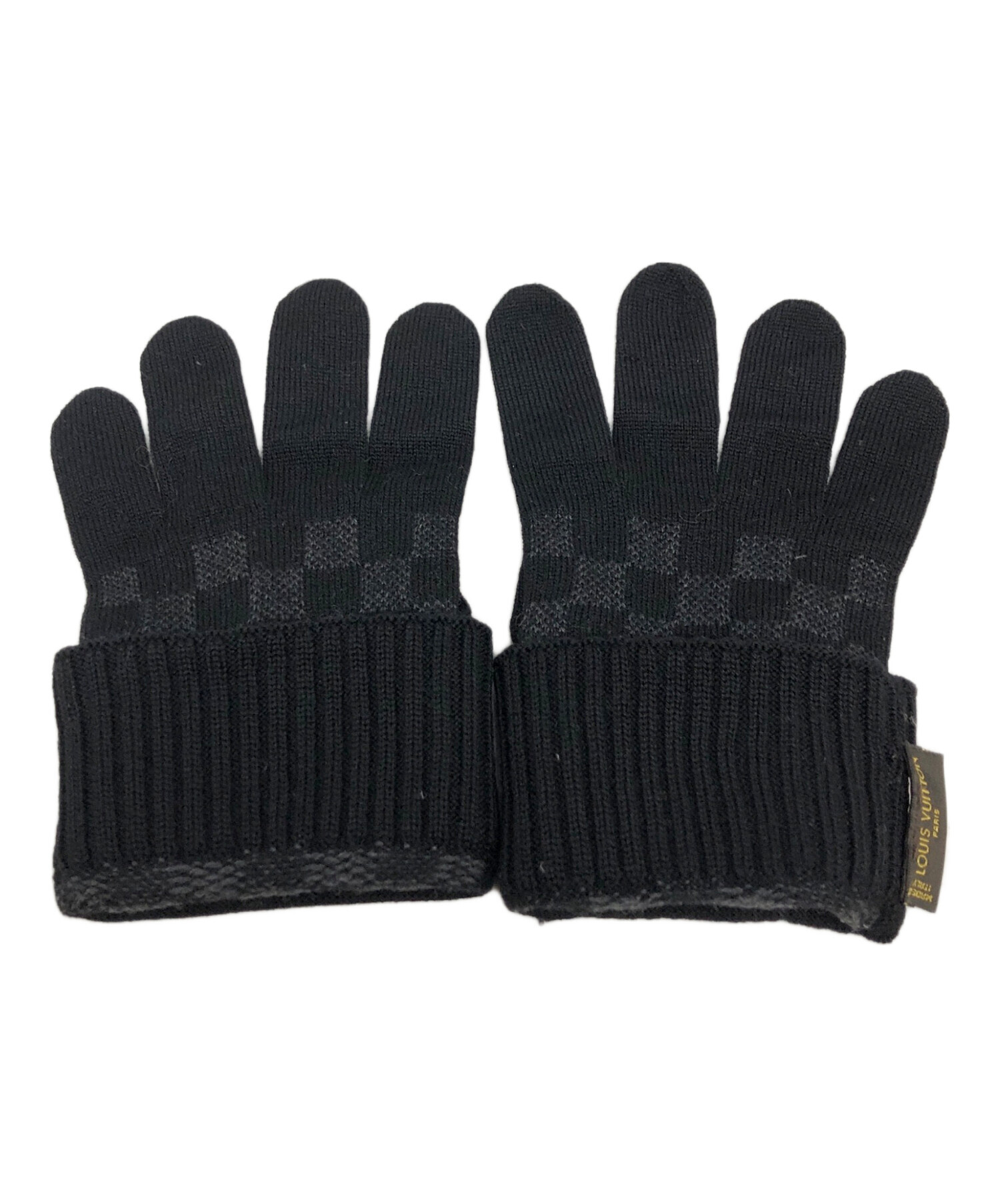 Louis Vuitton ブラックニット手袋 中古・古着通販】LOUIS VUITTON (ルイ ヴィトン) 手袋 ブラック