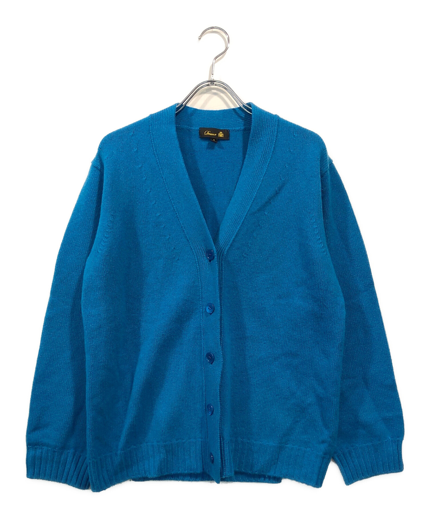 Drawerウールカシミア ミラノ編みフォックスファーガーディガン