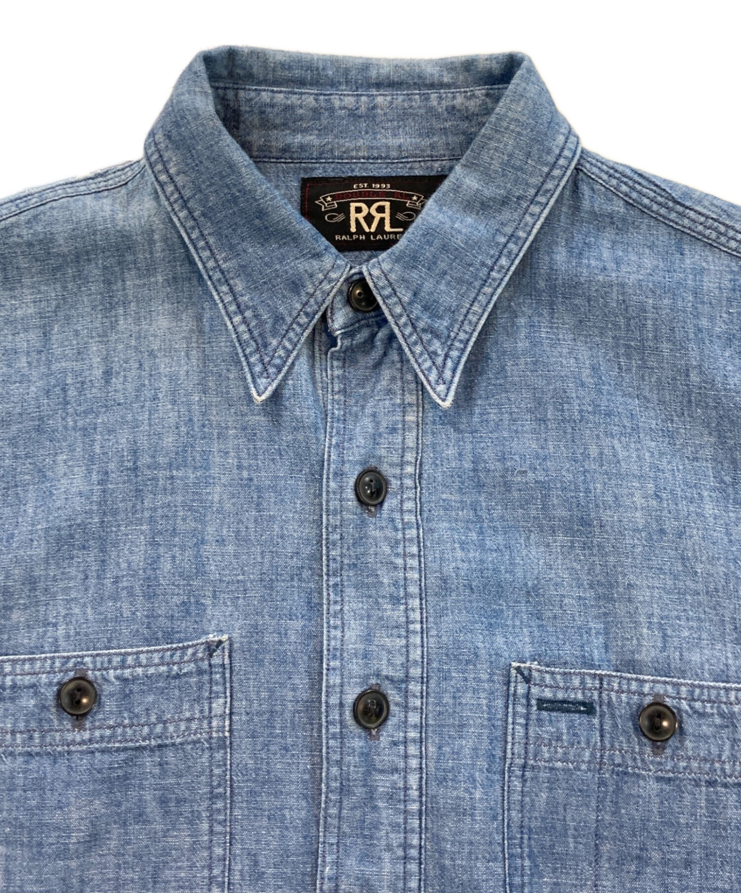 中古・古着通販】RRL (ダブルアールエル) シャンブレーシャツ ブルー 