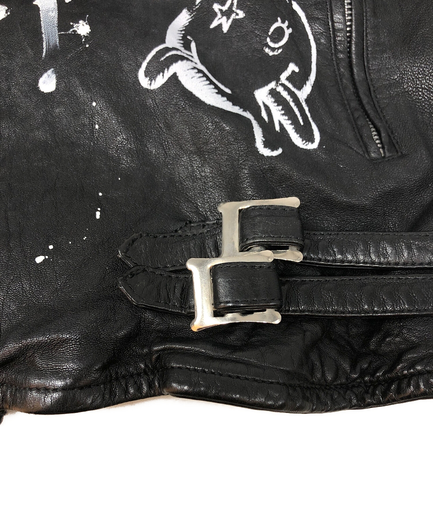 中古・古着通販】ONEMADE (ワンメイド) ラムレザーライダース