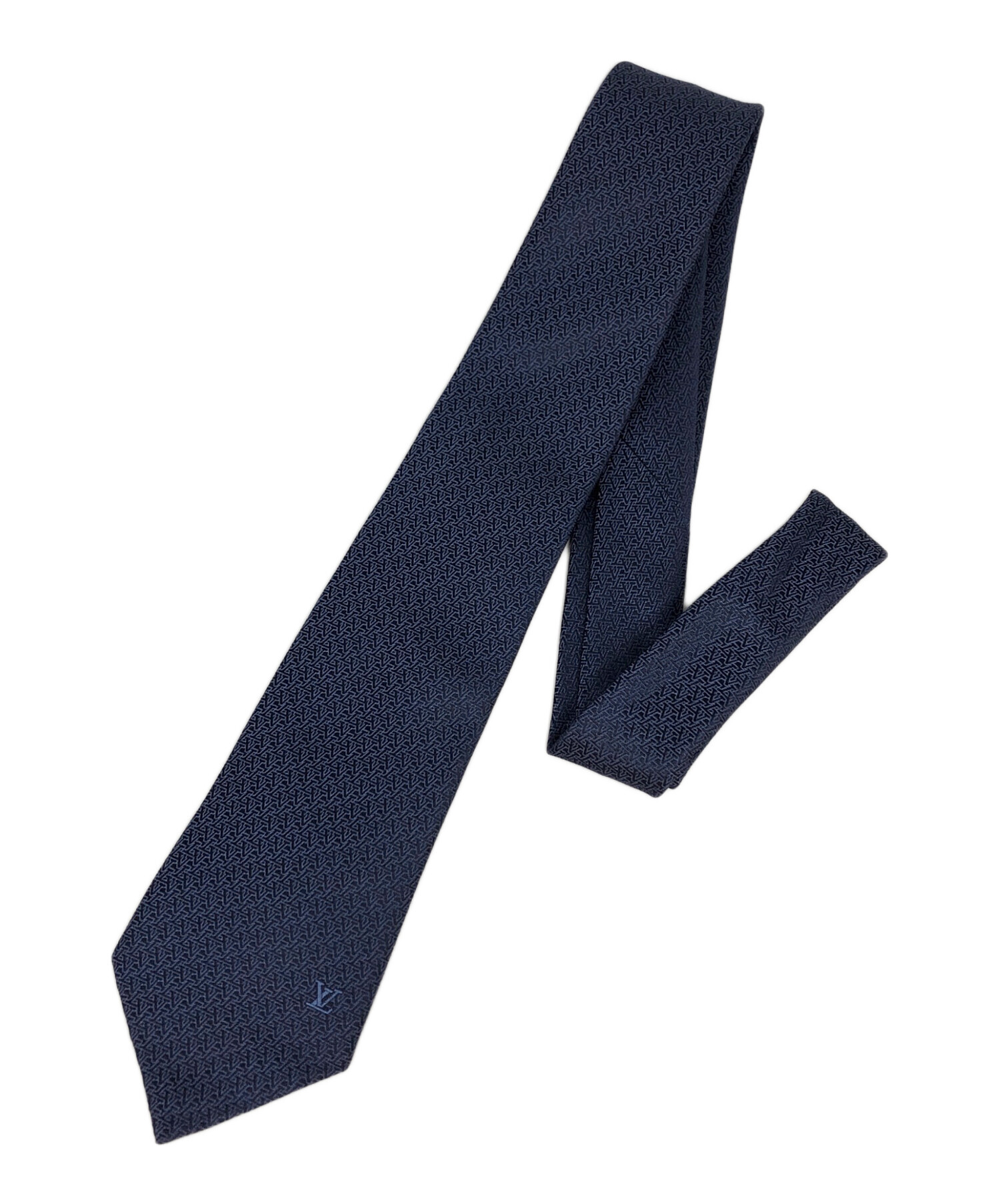 【美品】ルイヴィトン ネクタイ シルク ネイビー 8cm 使用極少 中古・古着通販】LOUIS VUITTON (ルイ ヴィトン) シルクネクタイ