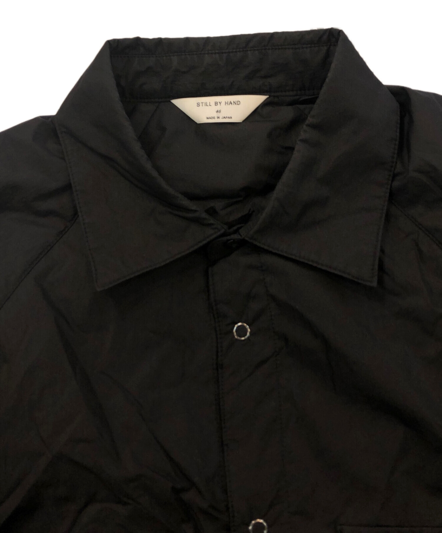 STILL BY HAND マイクロリップ素材 中綿シャツ Black 【公式通販】