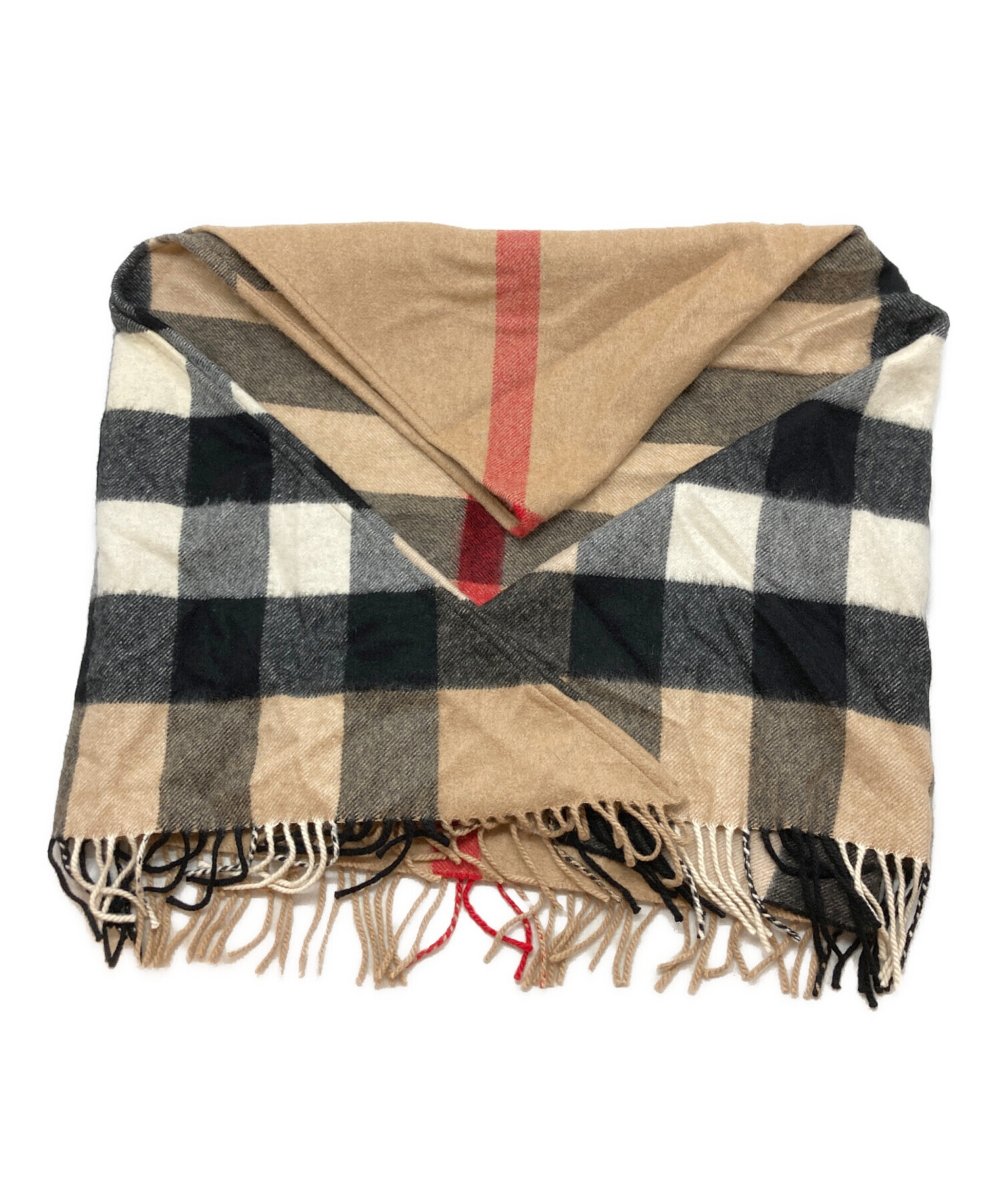 バーバリー　カシミヤ　マフラー　ベージュ 中古・古着通販】BURBERRY (バーバリー) カシミヤ三角マフラー