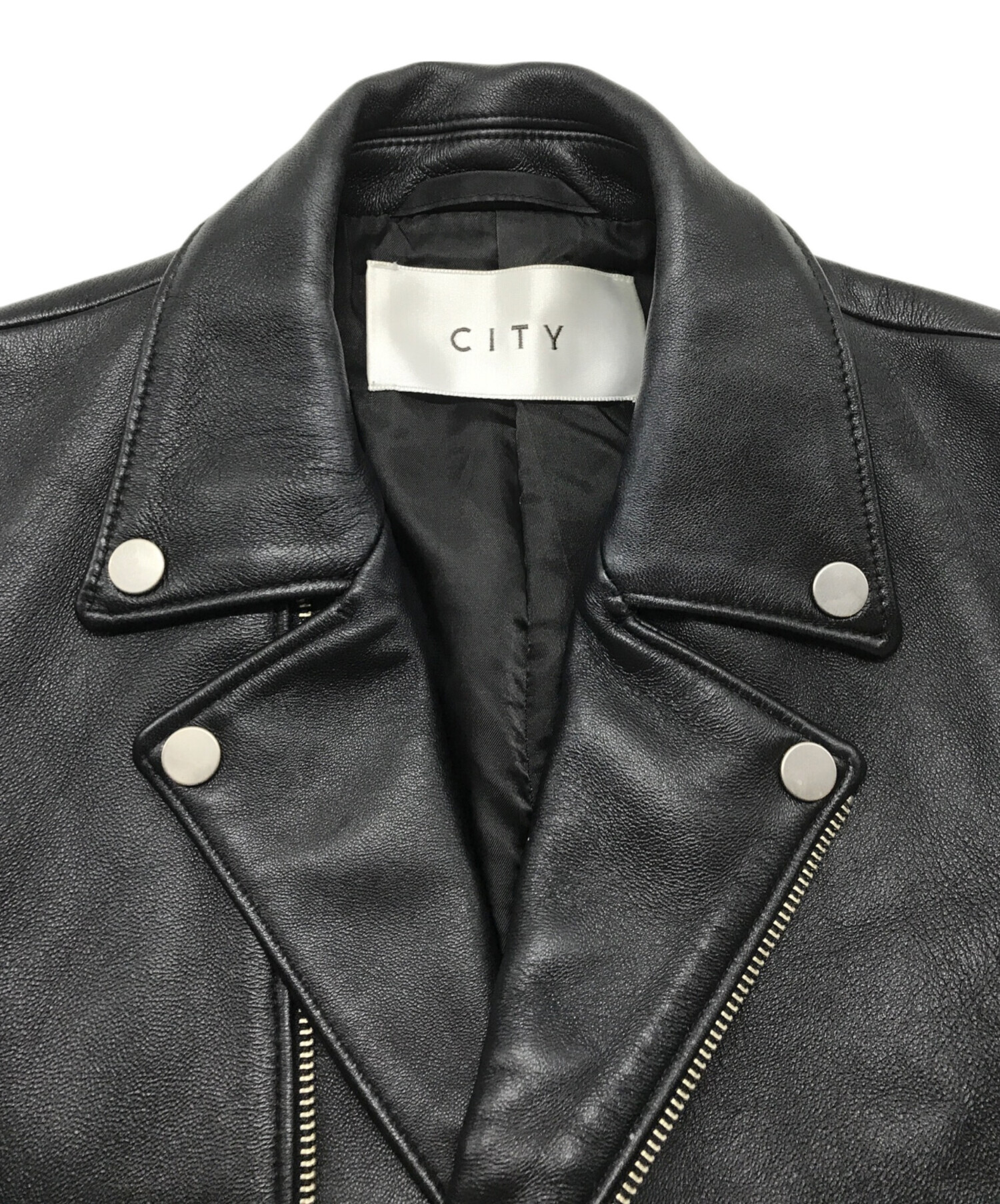 中古・古着通販】CITY (シティ) レザージャケット ブラック サイズ:2 