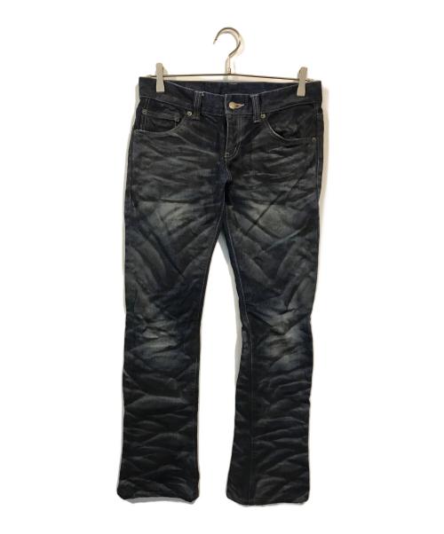 美品トルネードマート　黒　シャドーペイズリー柄コーティングデニムパンツ　　Ｍ 美品トルネードマート 黒 シャドーペイズリー柄コーティング