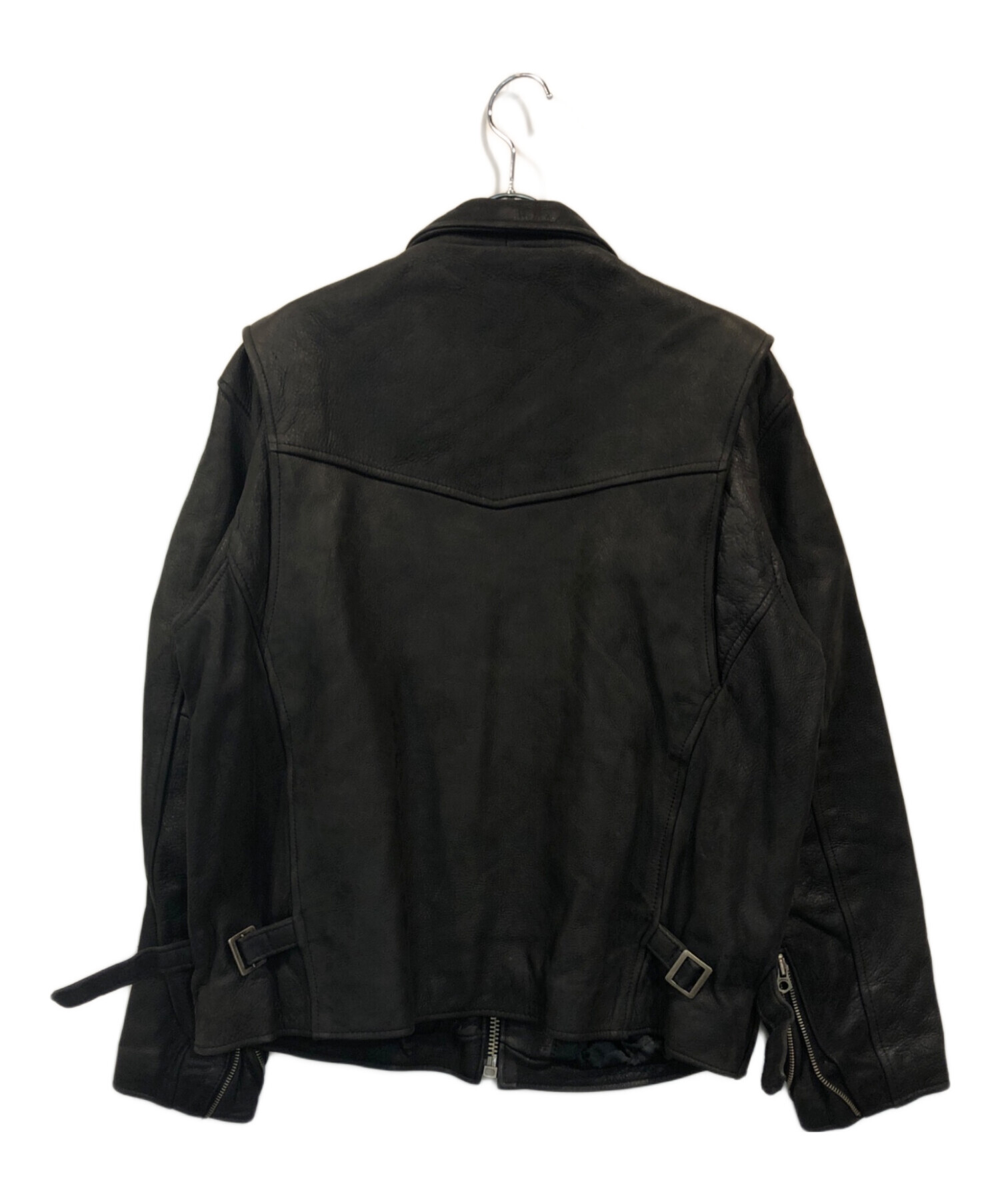 【良品】アヴィレックス カウレザートラッカージャケット ブラック 中古・古着通販】AVIREX (アヴィレックス) カウレザージャケット