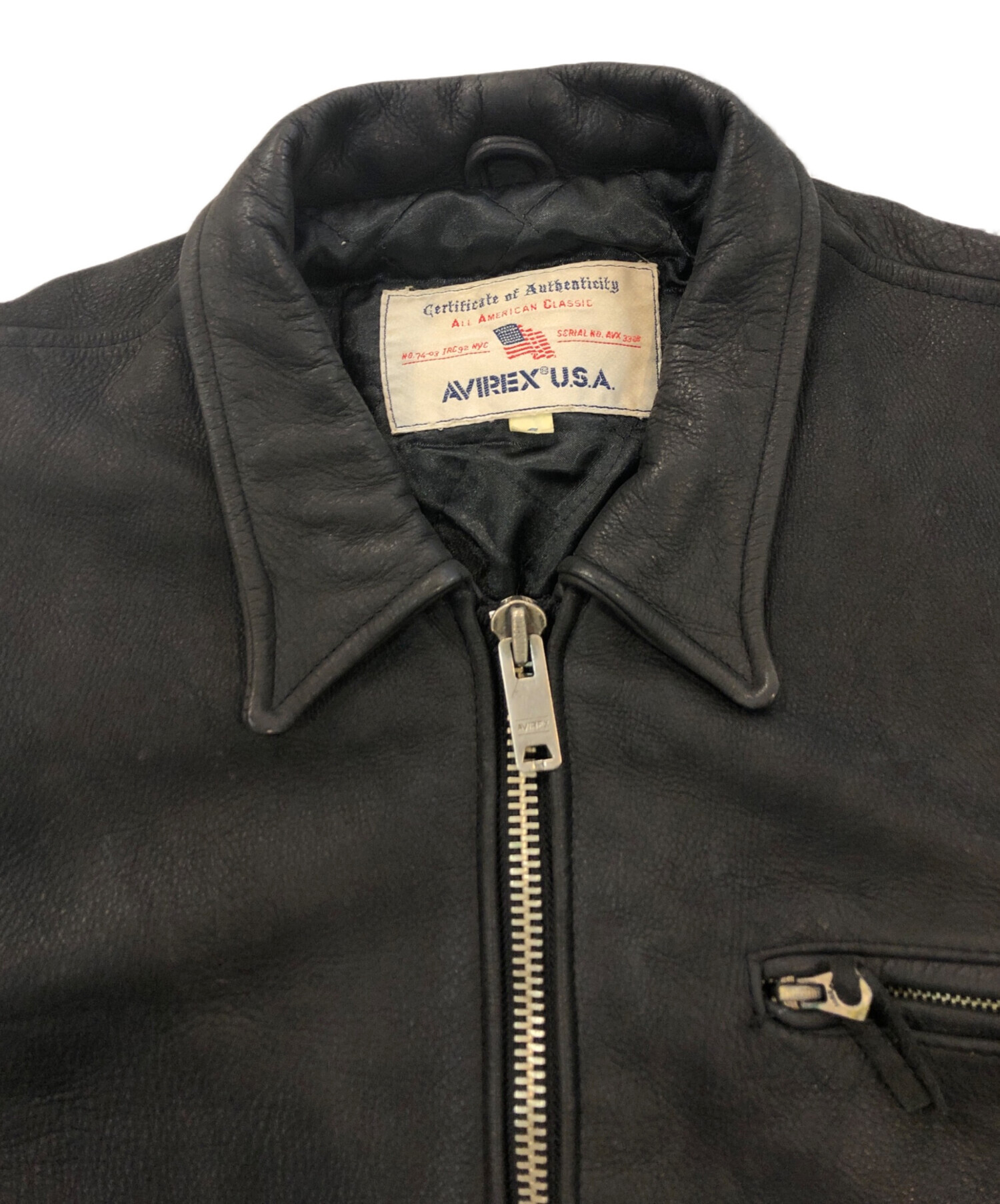 中古・古着通販】AVIREX (アヴィレックス) カウレザージャケット