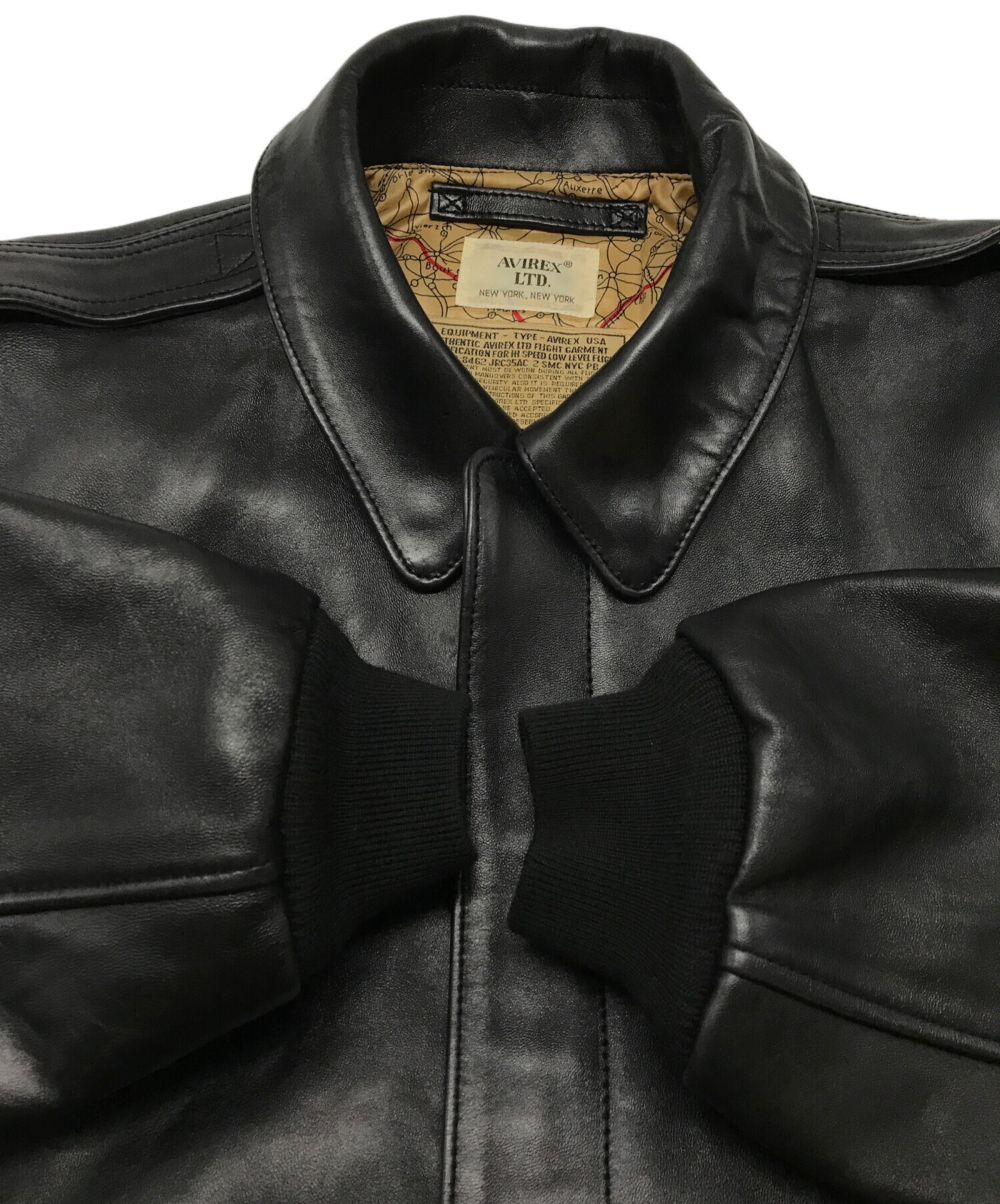 AVIREX LTD EQUIPMENT-TYPE フライトジャケット Lサイズ タイプMA-1 牛革ワッペン アヴィレックス  AVIREX（アヴィレックス）EQUIPMENTーTYPE