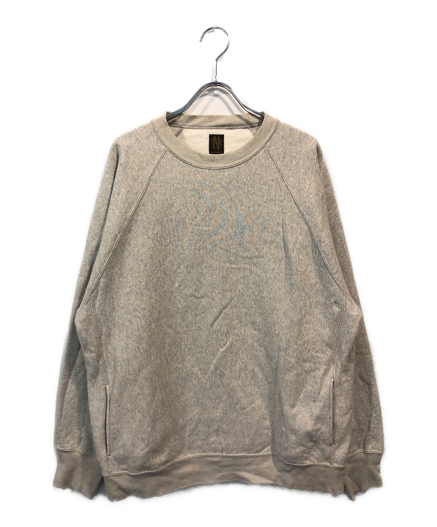 中古・古着通販】BATONER (バトナ―) JUMBERCA URAKE CREW NECK グレー 