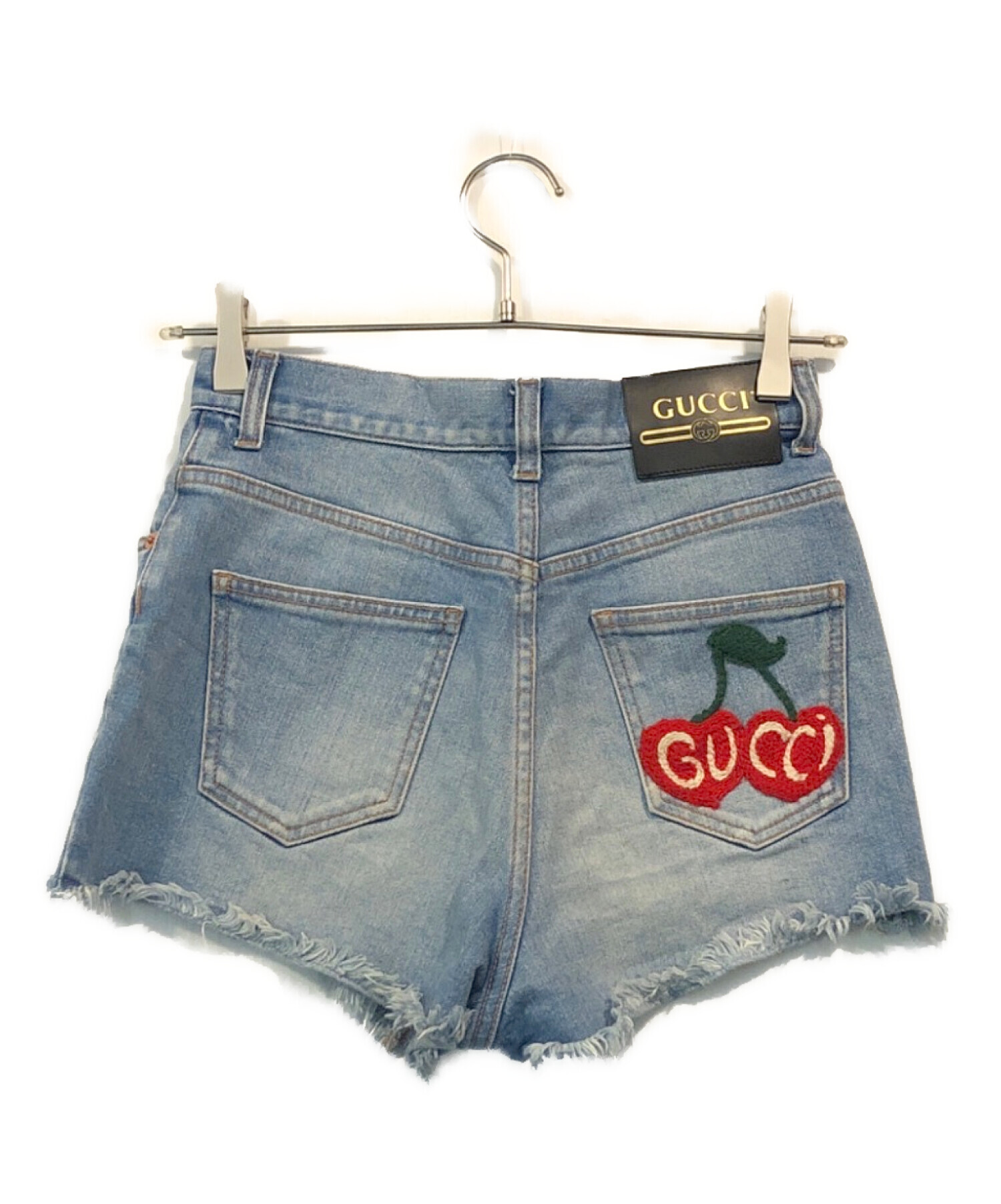 GUCCI チェリー刺繍 デニムショートパンツ GUCCI グッチ チェリー刺繍