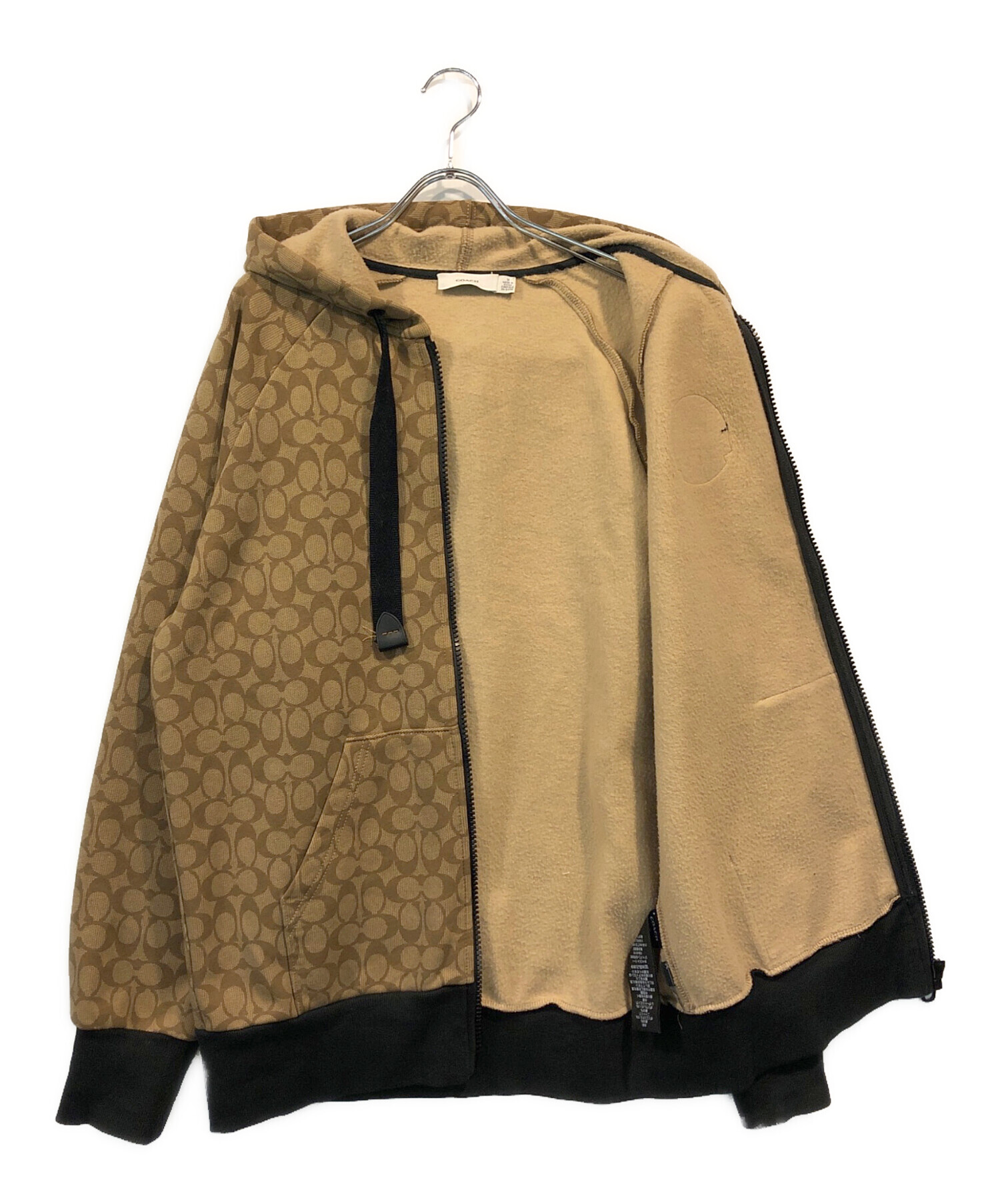 中古・古着通販】COACH (コーチ) シグネチャージップパーカー ベージュ 