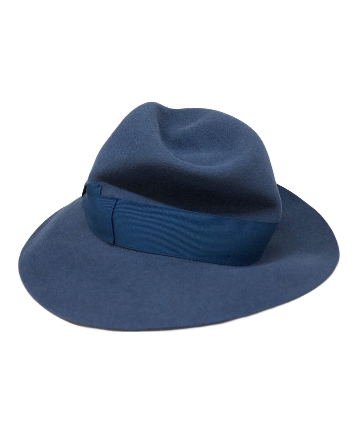 Borsalino ボルサリーノ ハット  紺 【古着】【中古】【送料無料】 中古・古着通販】BORSALINO (ボルサリーノ) ファーフェルト中折れ帽