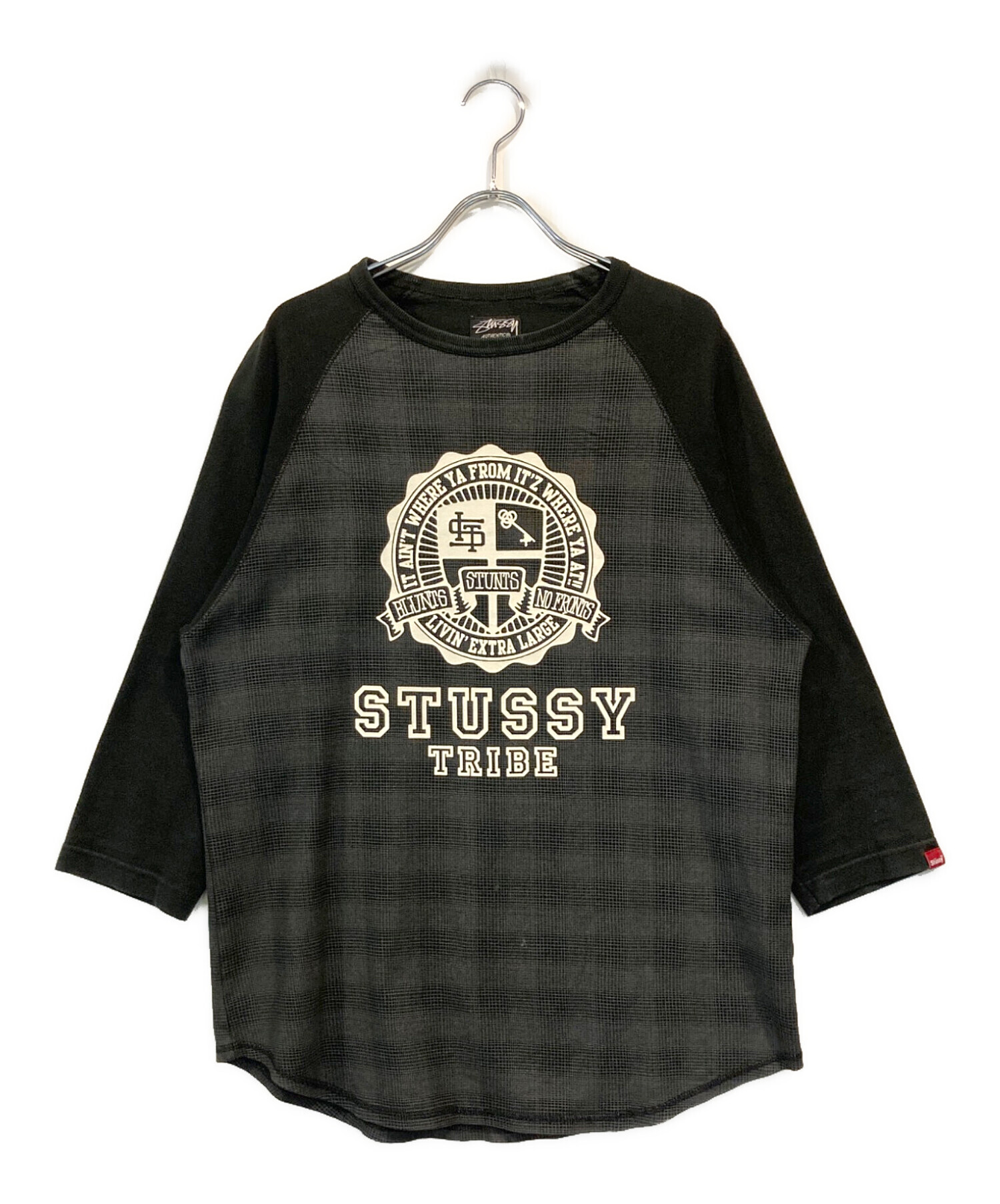 中古・古着通販】stussy (ステューシー) ラグランTシャツ ブラック 