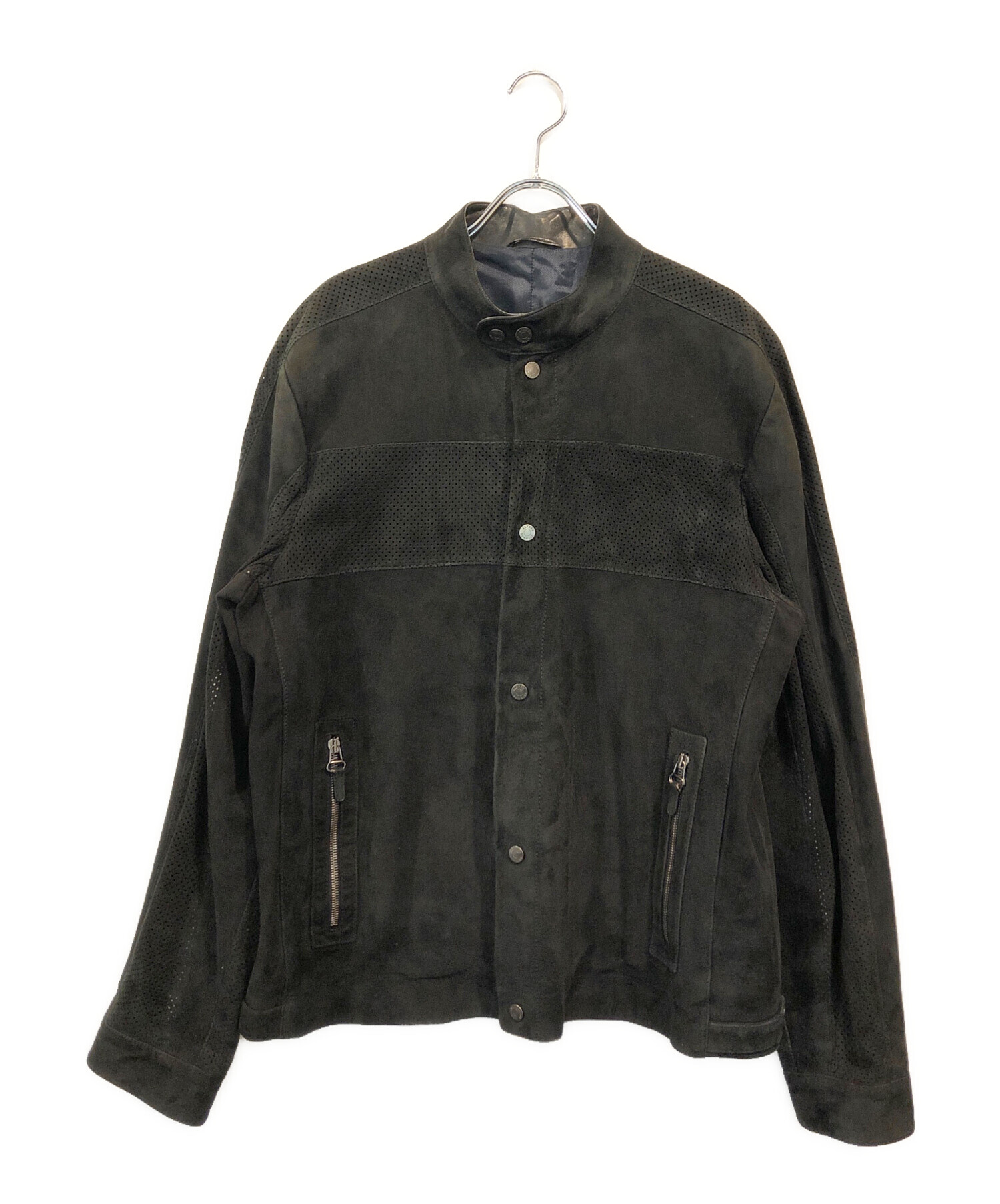 中古・古着通販】dunhill (ダンヒル) ラムスキンジャケット ブラック