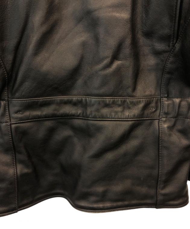 中古・古着通販】VANSON (バンソン) レザーカーコート ブラック サイズ