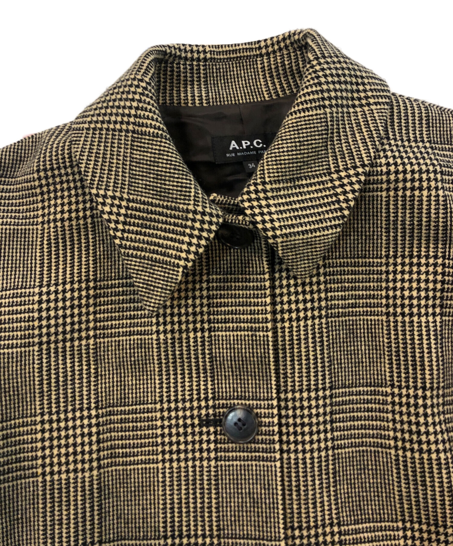中古・古着通販】A.P.C. (アーペーセー) グレンチェックステンカラー
