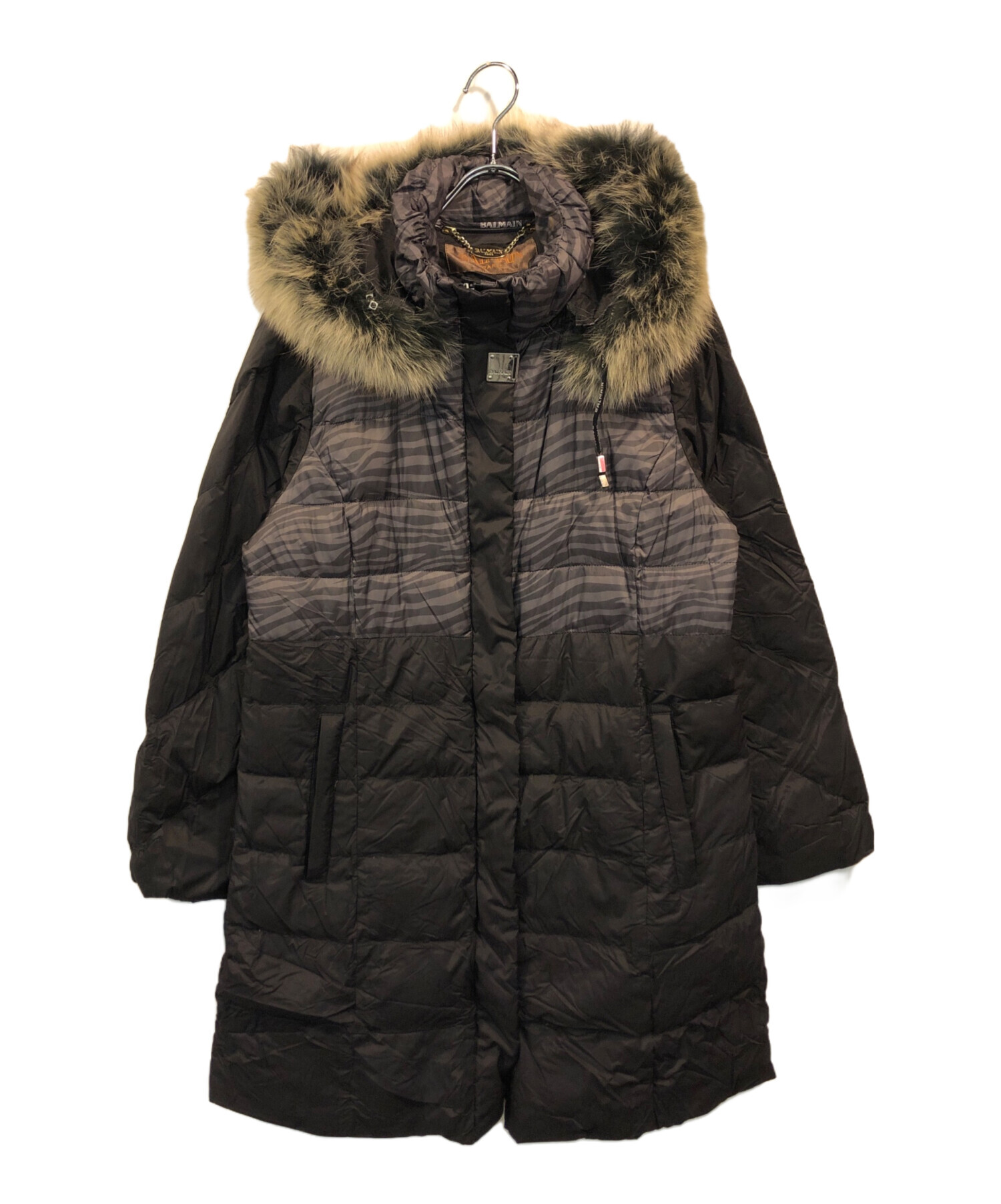 中古・古着通販】BALMAIN (バルマン) ブルーフォックスファーゼブラ柄