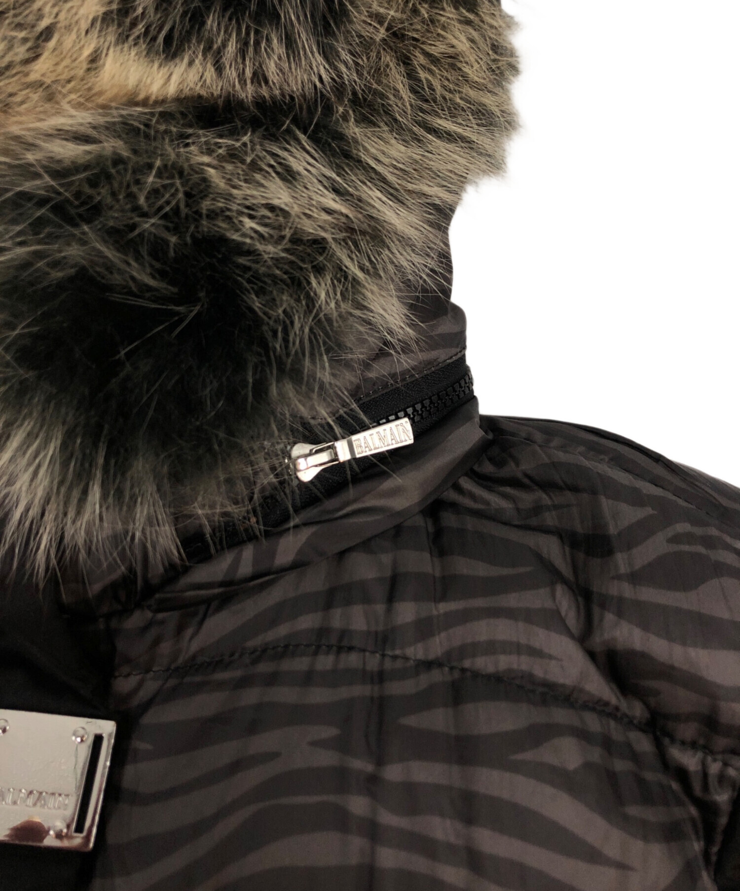 中古・古着通販】BALMAIN (バルマン) ブルーフォックスファーゼブラ柄