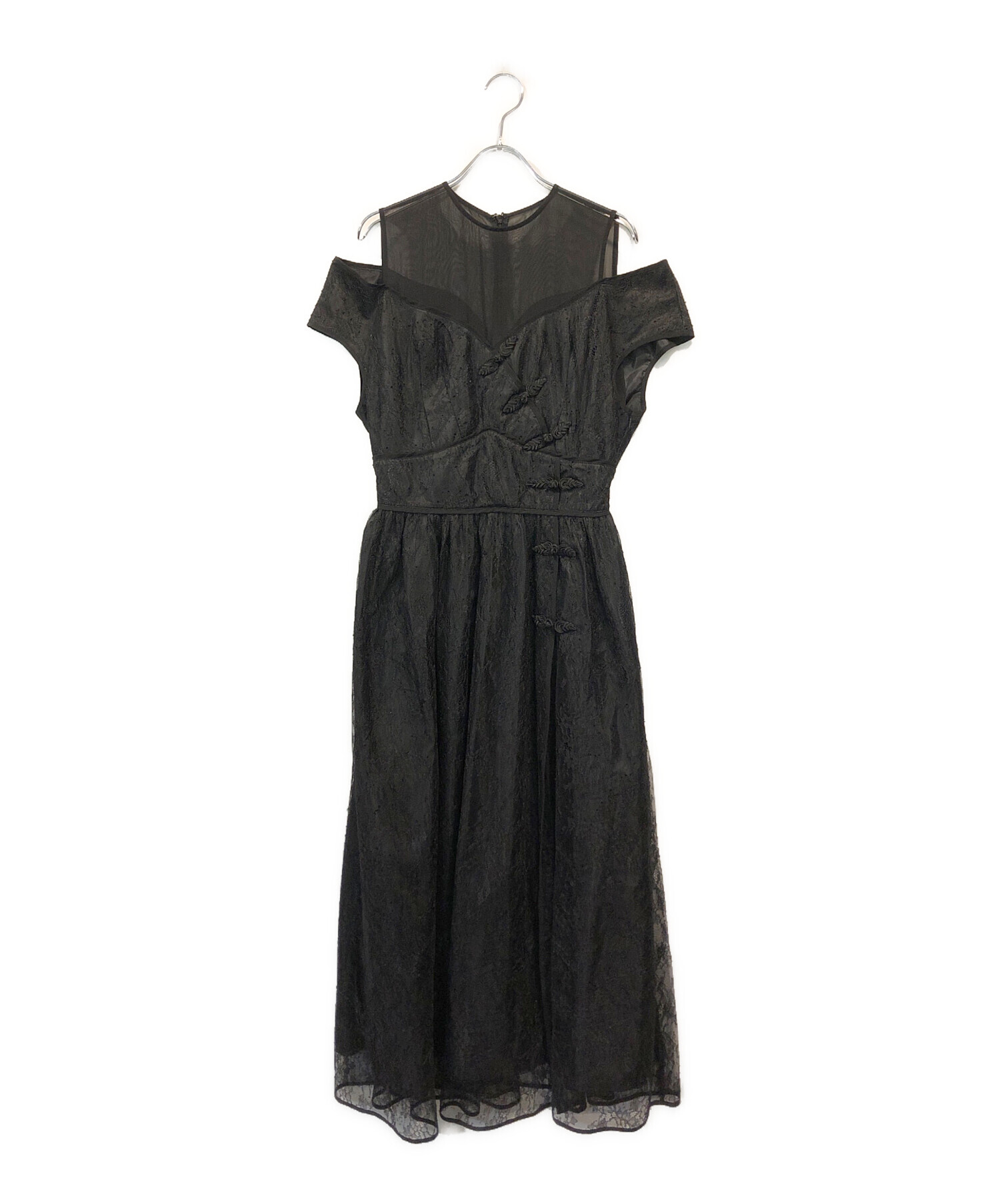中古・古着通販】AMERI (アメリ) LACE KUNG FU DRESS ブラック サイズ