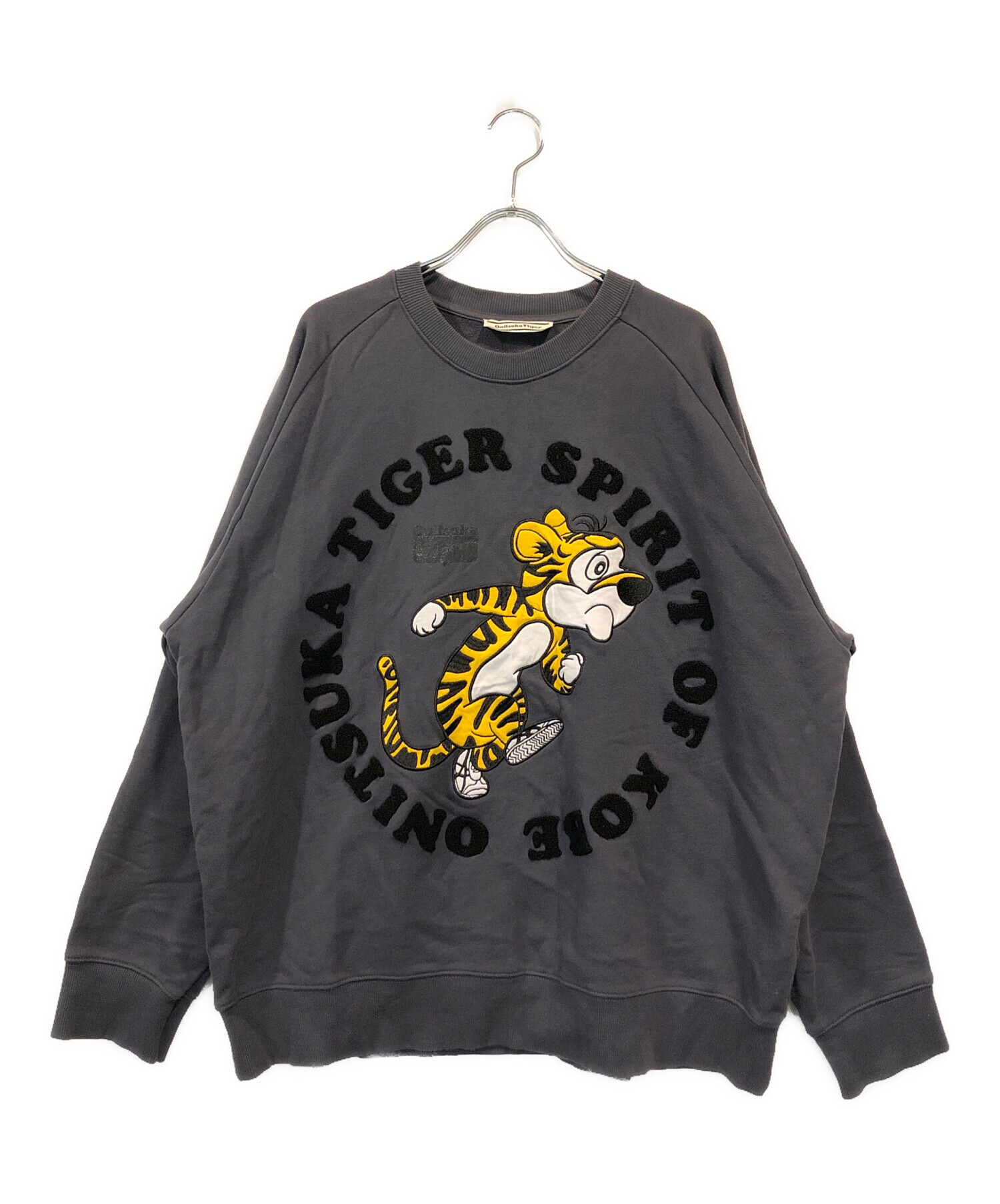 だ*ろ様 オニツカタイガー　ラグランスウェット　トレーナー　虎ワッペン 中古・古着通販】Onitsuka Tiger (オニツカタイガー) タイガーワッペン