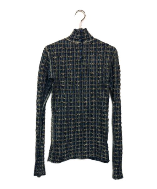 【大人気】IRENE アイレネ カットヤーンニットトップス 芸能人着用 完売品 中古・古着通販】IRENE (アイレネ) カットヤーンニットトップス ブルー