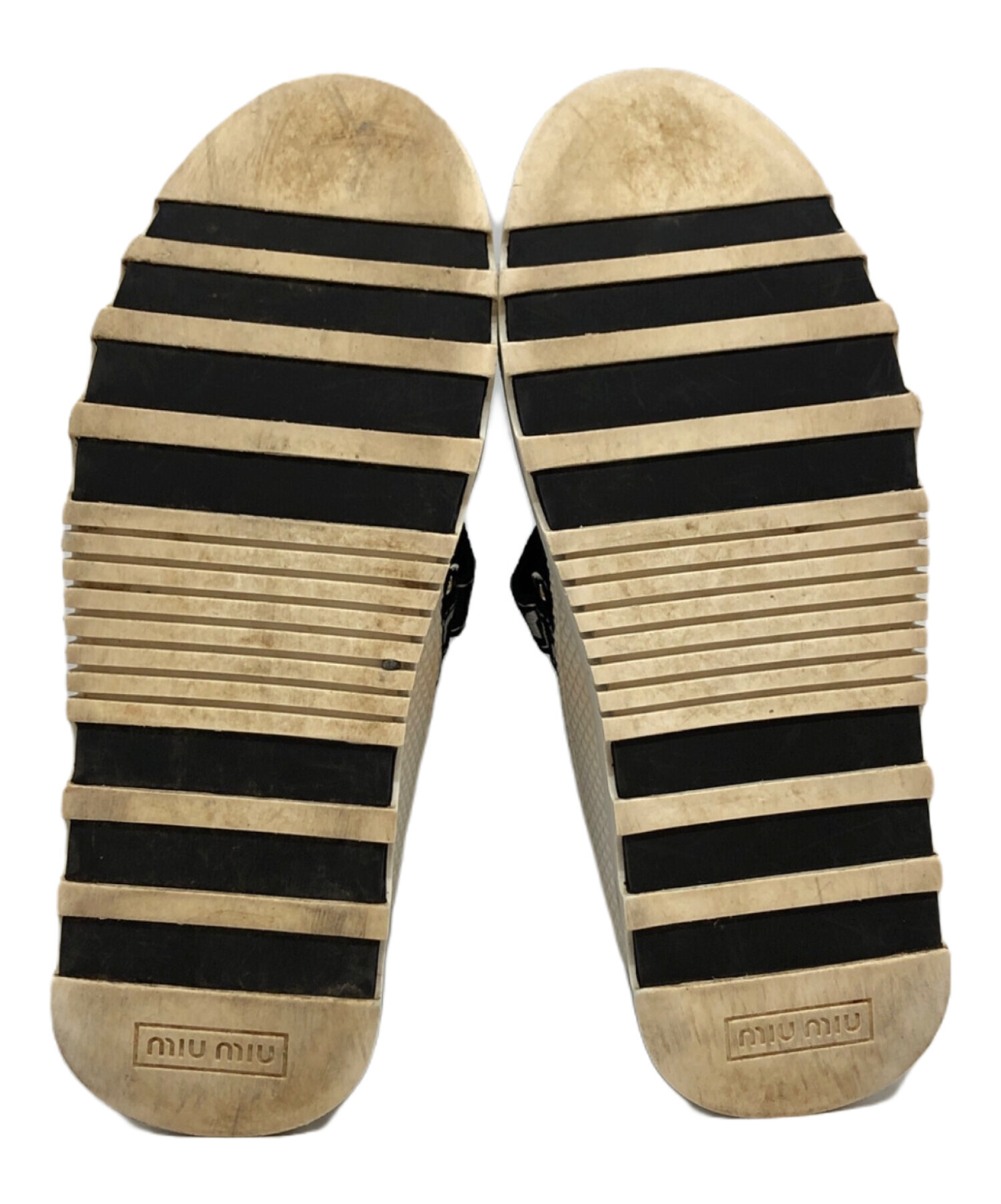 中古・古着通販】MIU MIU (ミュウミュウ) ロゴベルト厚底スニーカー