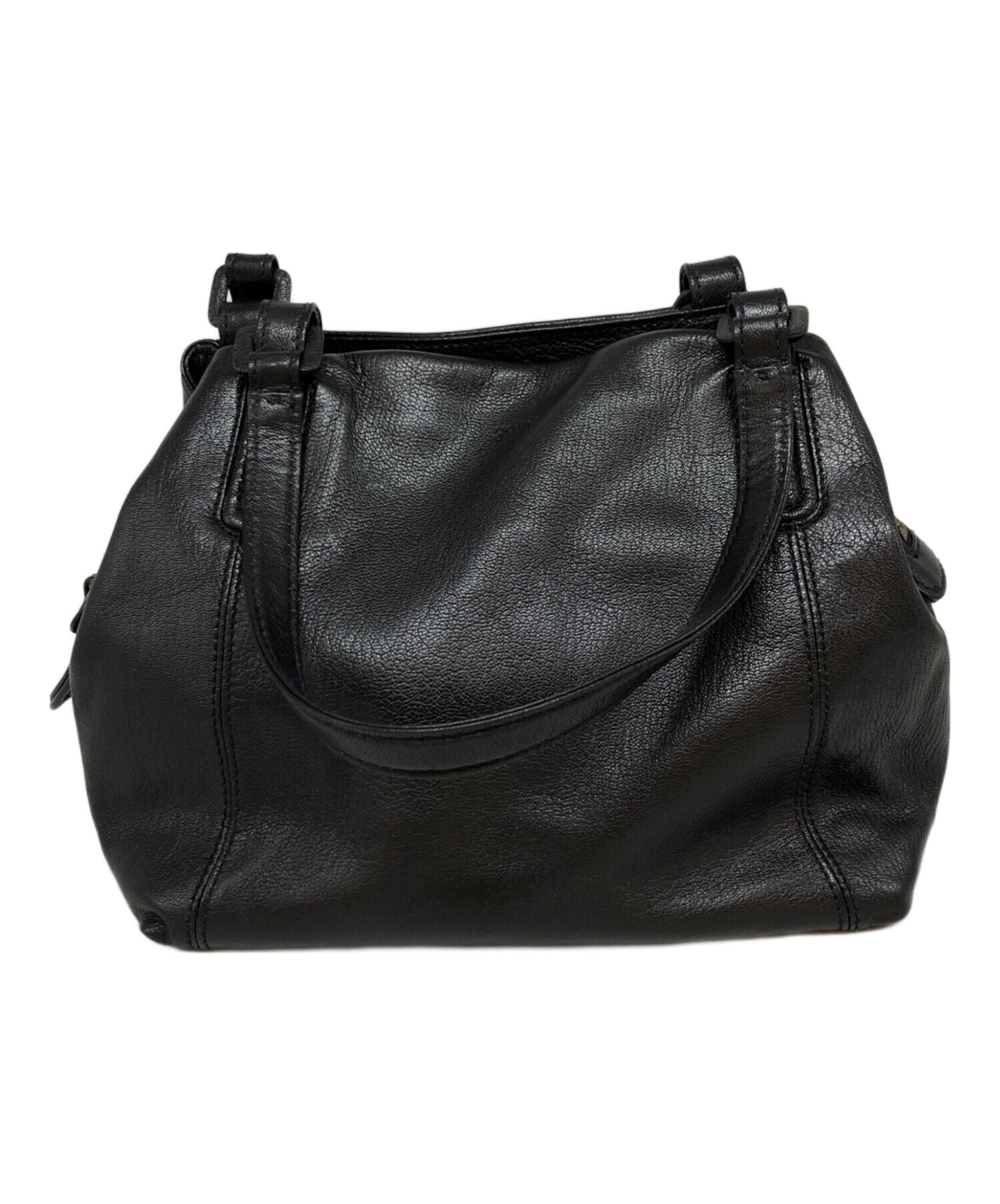 中古・古着通販】genten (ゲンテン) レザートートバッグ ブラック 