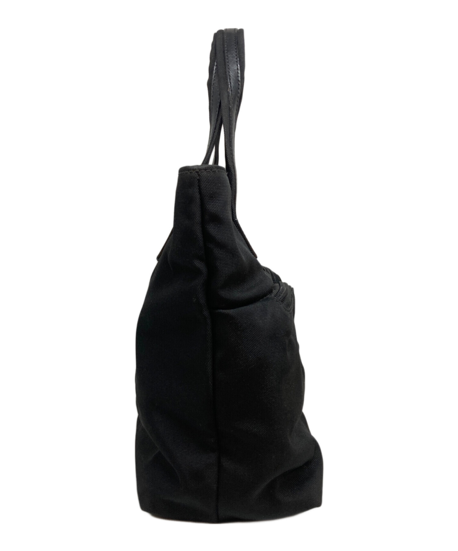 中古・古着通販】GUCCI (グッチ) ダブルポケットハンドバッグ ブラック 