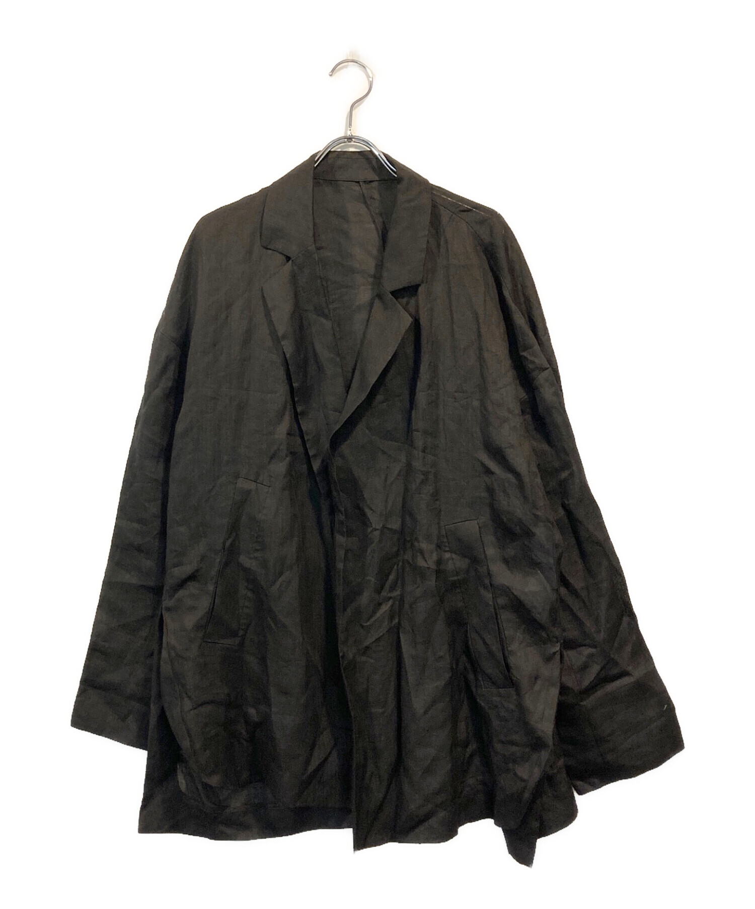 【極美品】ENFOLD エンフォルド ボンディングジャケット ノーカラー リネン 極美品】ENFOLD エンフォルド ボンディングジャケット ノーカラー