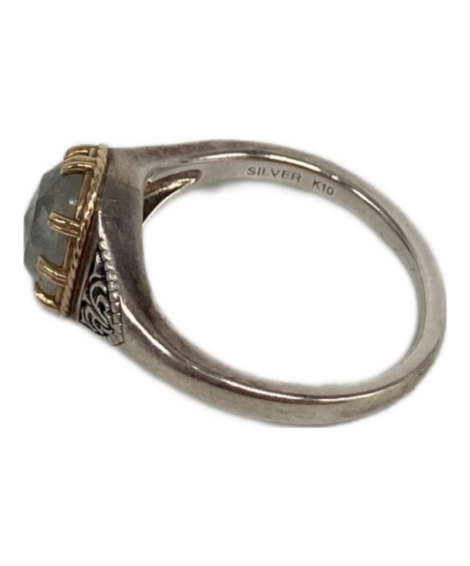 中古　agete　シルバー／K10リング 中古・古着通販】agete (アガット) シルバー・K10ベリルリング