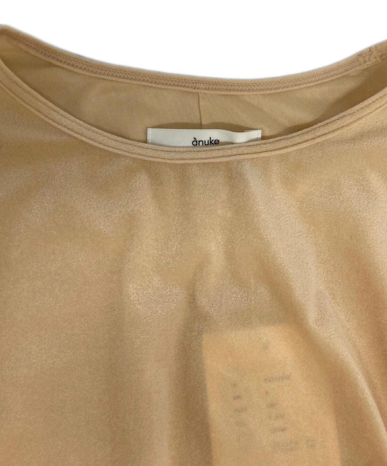 中古・古着通販】anuke (アンヌーク) Velour Short Tops ベージュ