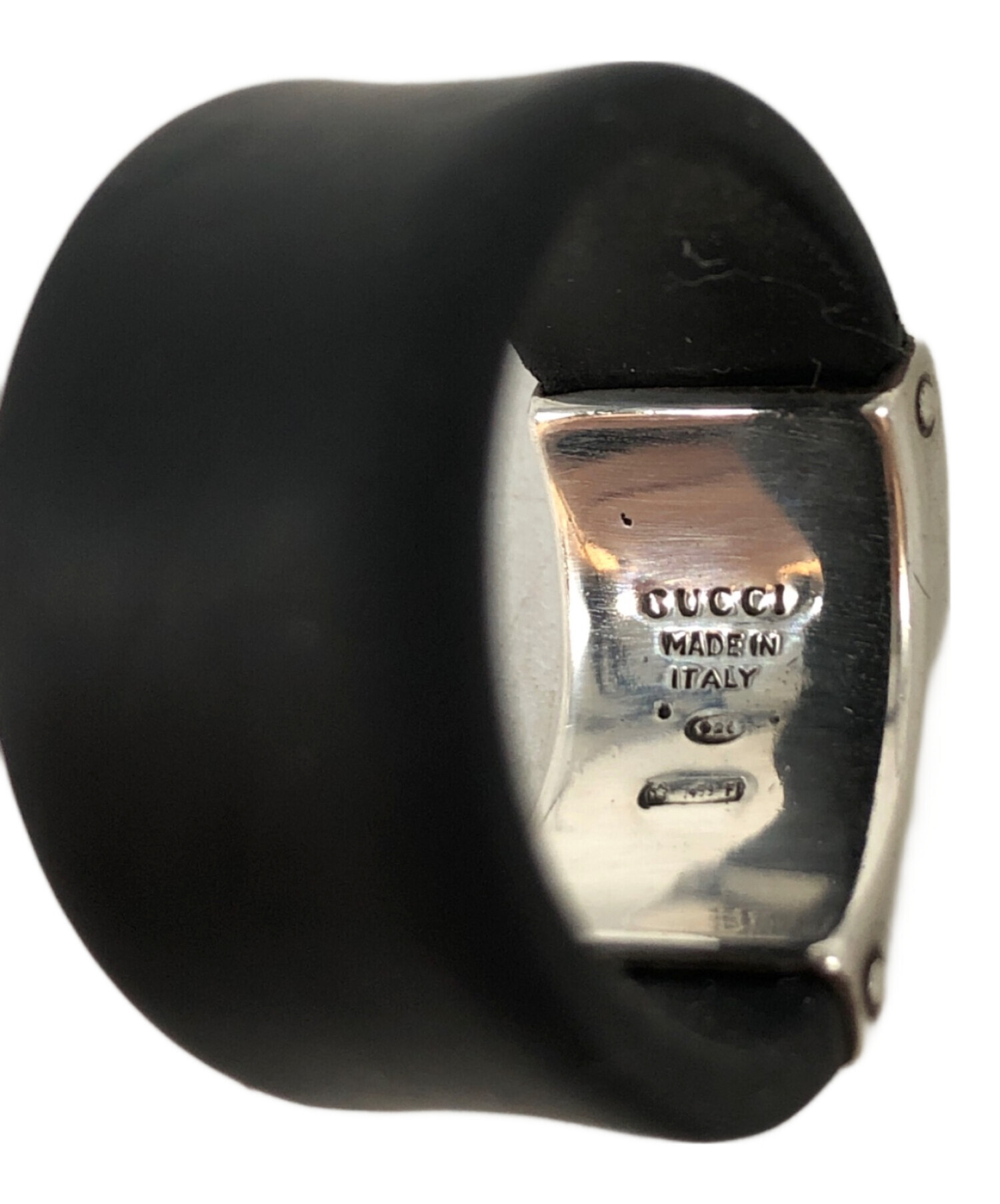 中古・古着通販】GUCCI (グッチ) ラバーリング ブラック サイズ:23号 