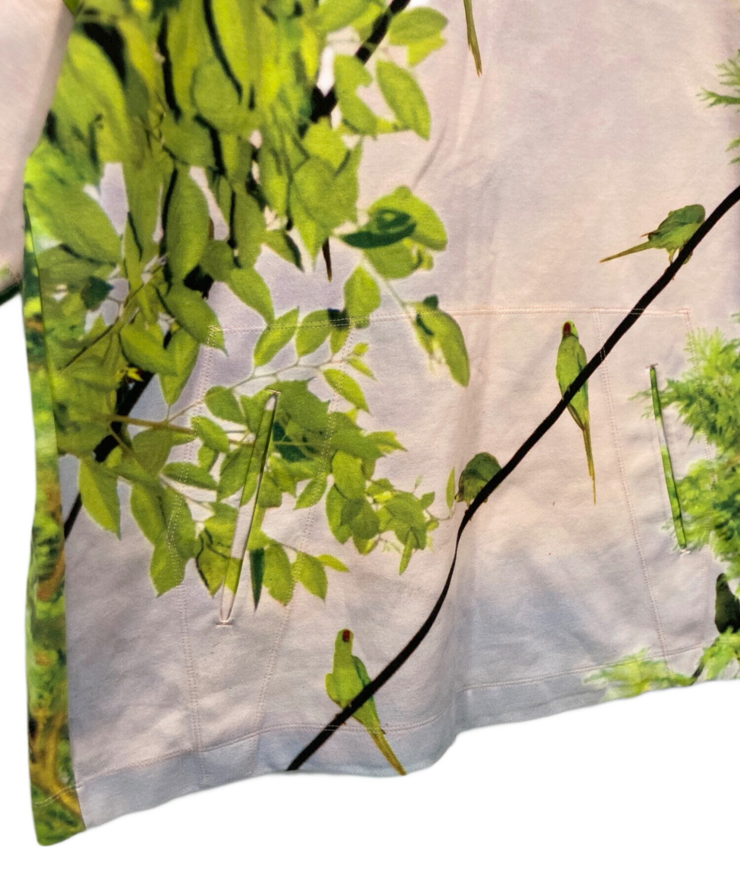 【中古】イッセイミヤケメン ISSEY MIYAKE MEN 総柄プリント クルーネックTシャツ カットソー 半袖 F カーキ 緑 中古・古着通販】ISSEY MIYAKE MEN (イッセイミヤケメン) 水谷吉法