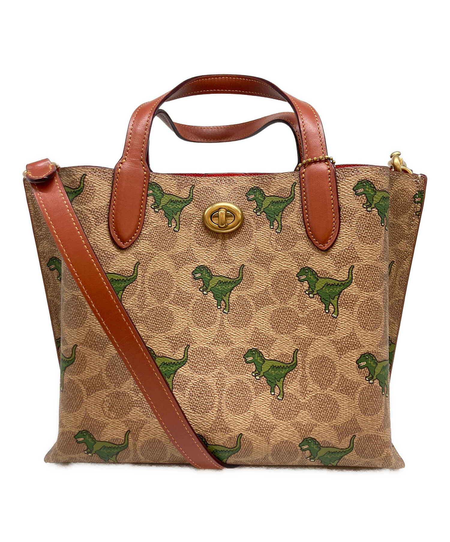 中古・古着通販】COACH (コーチ) 恐竜プリントターンロック2WAYバッグ