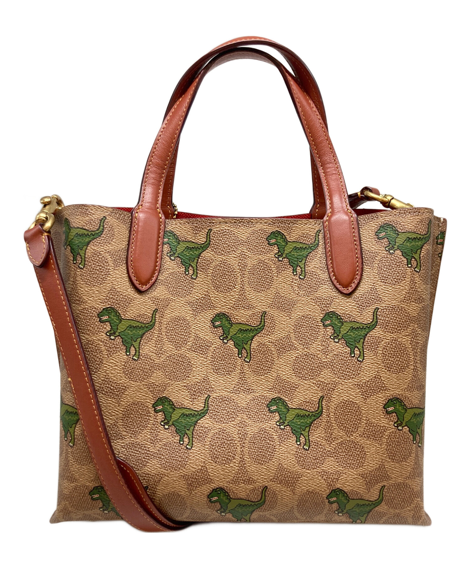 中古・古着通販】COACH (コーチ) 恐竜プリントターンロック2WAYバッグ 中古・古着通販】COACH (コーチ) 恐竜プリントターンロック2WAYバッグ